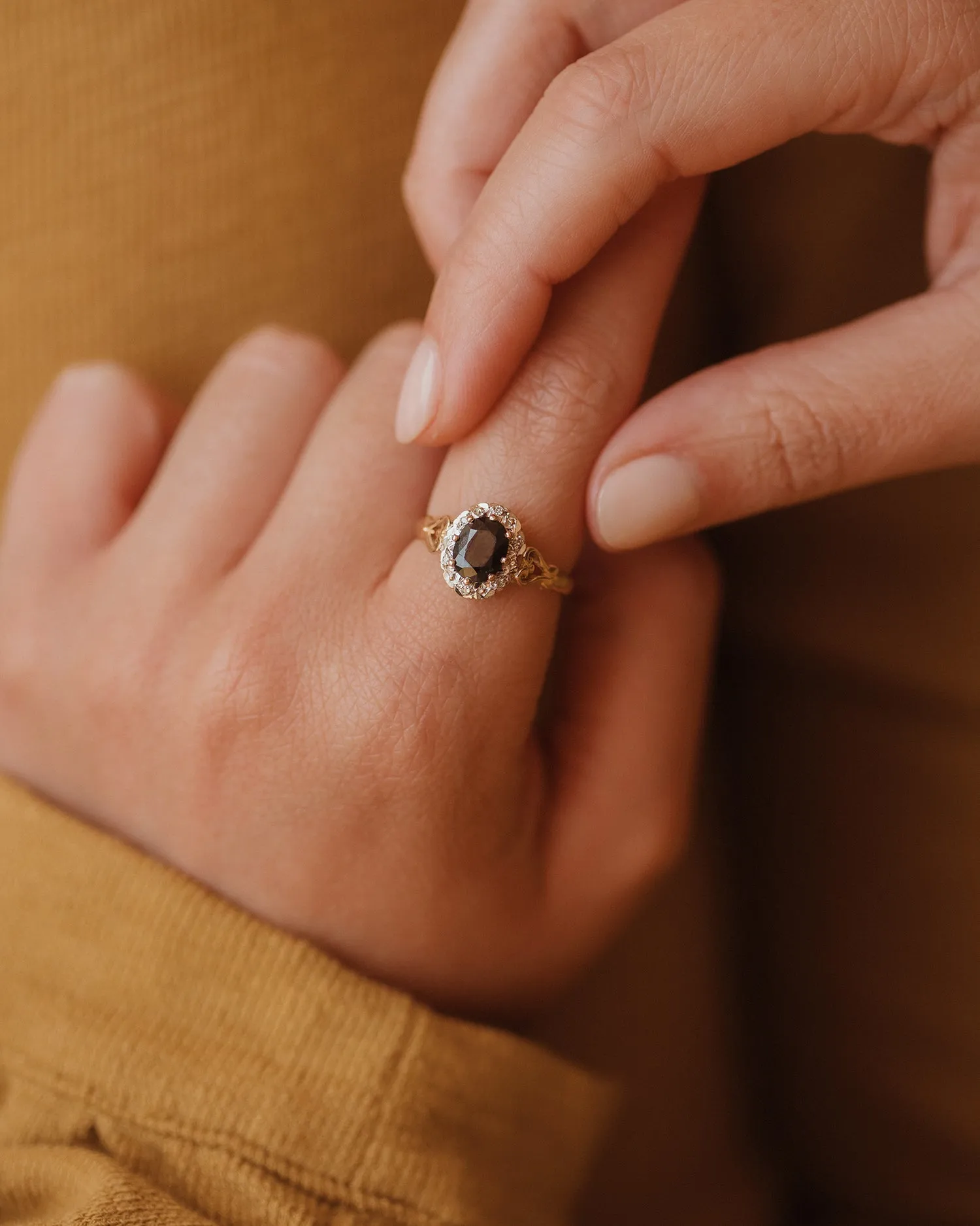 Peggy Vintage 9ct Gold Sapphire & Diamond Ring sold by Rock n Rose product image thumbnail 2