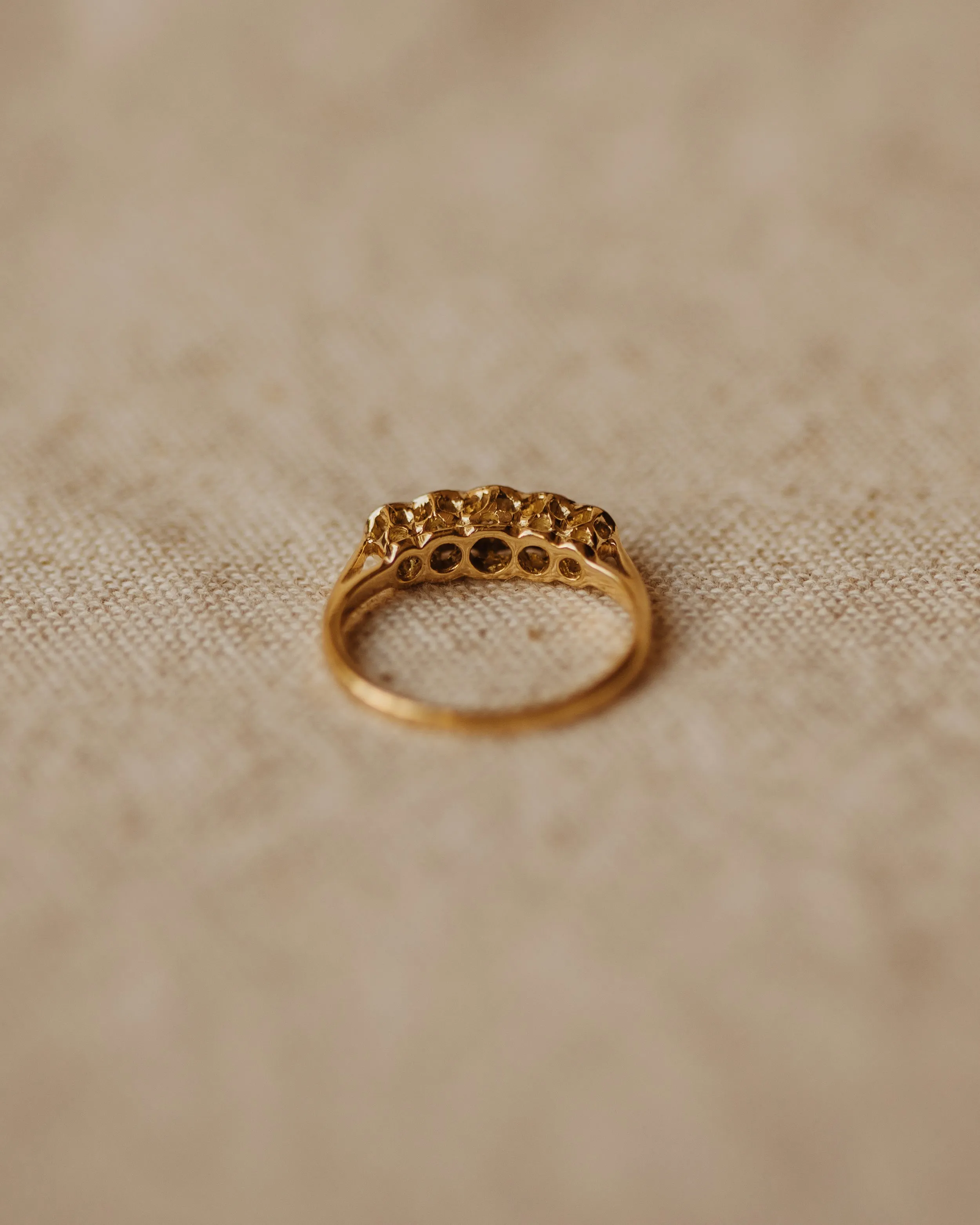Audrey Antique 18ct Gold Five Stone Diamond Ring sold by Rock n Rose product image thumbnail 4