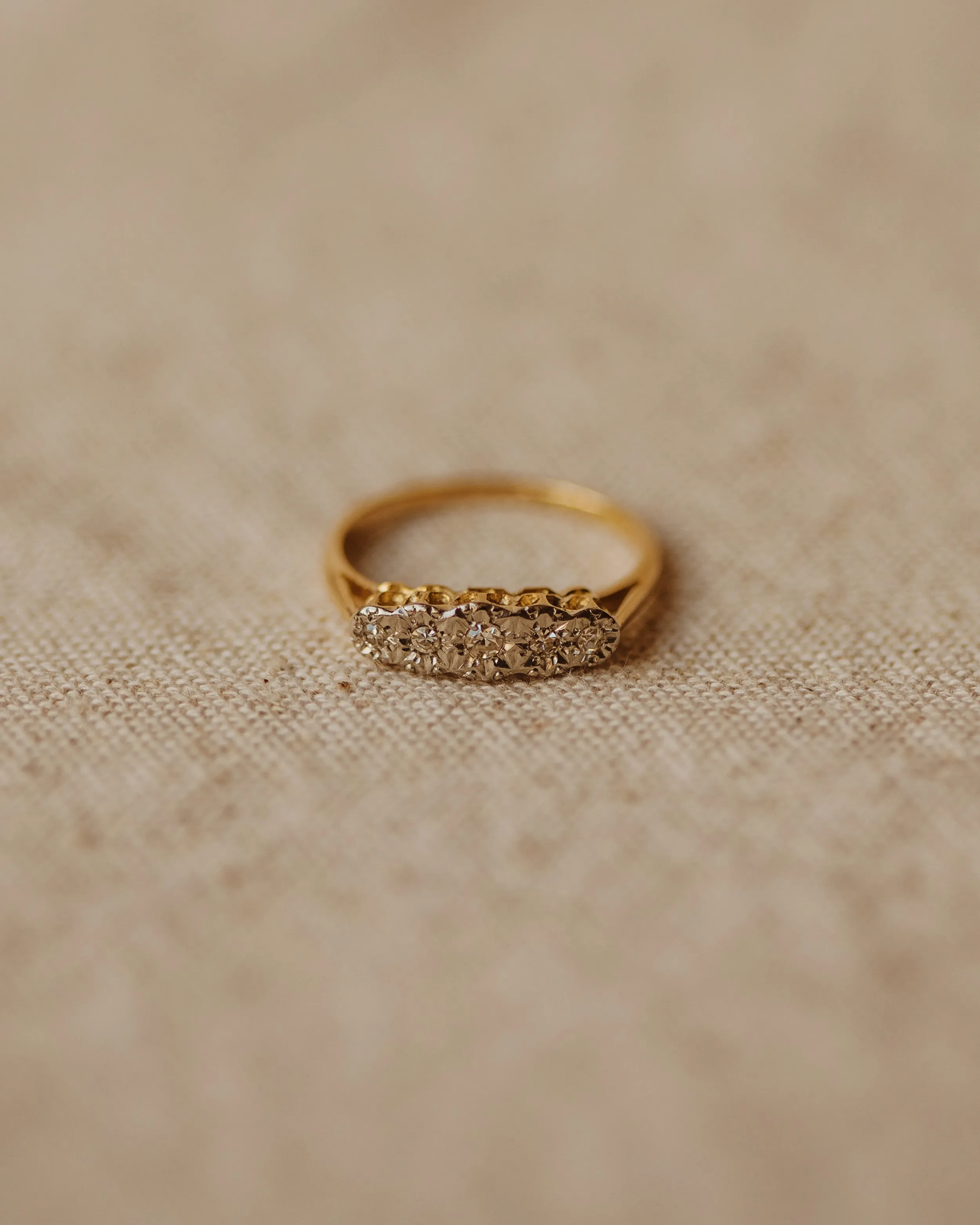 Audrey Antique 18ct Gold Five Stone Diamond Ring sold by Rock n Rose product image thumbnail 2