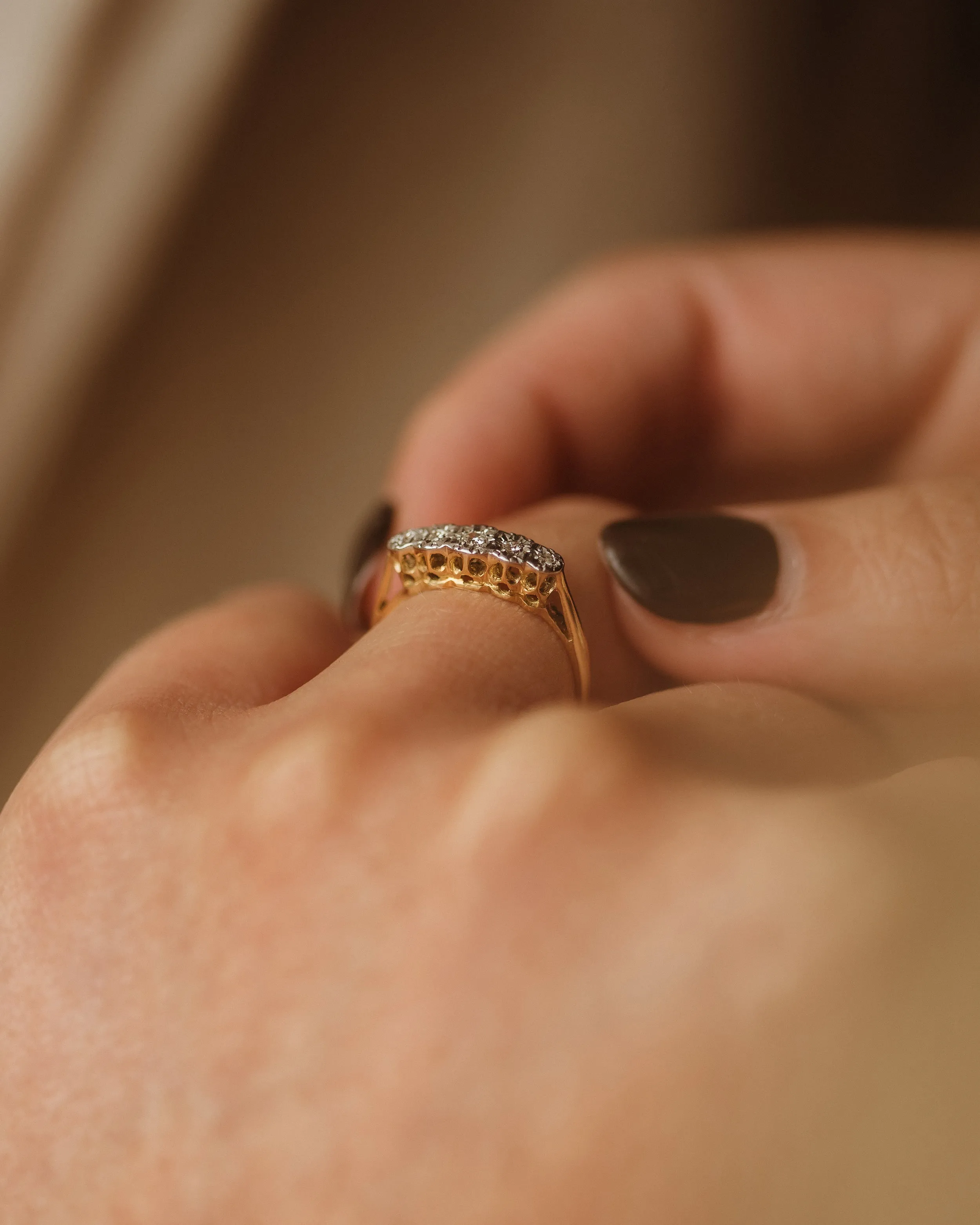 Audrey Antique 18ct Gold Five Stone Diamond Ring sold by Rock n Rose product image thumbnail 5