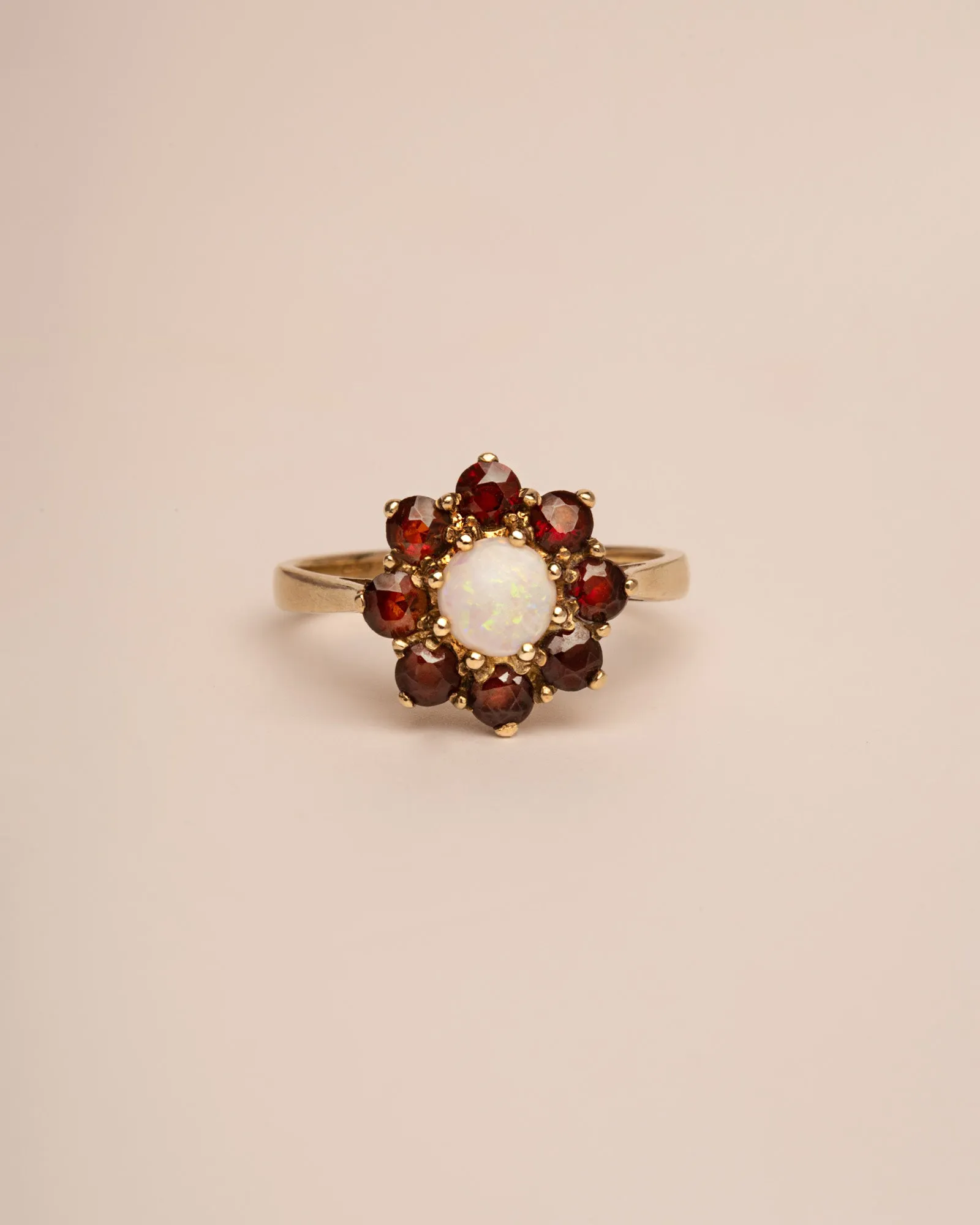 Alma 9ct Gold Opal & Garnet Cluster Ring sold by Rock n Rose