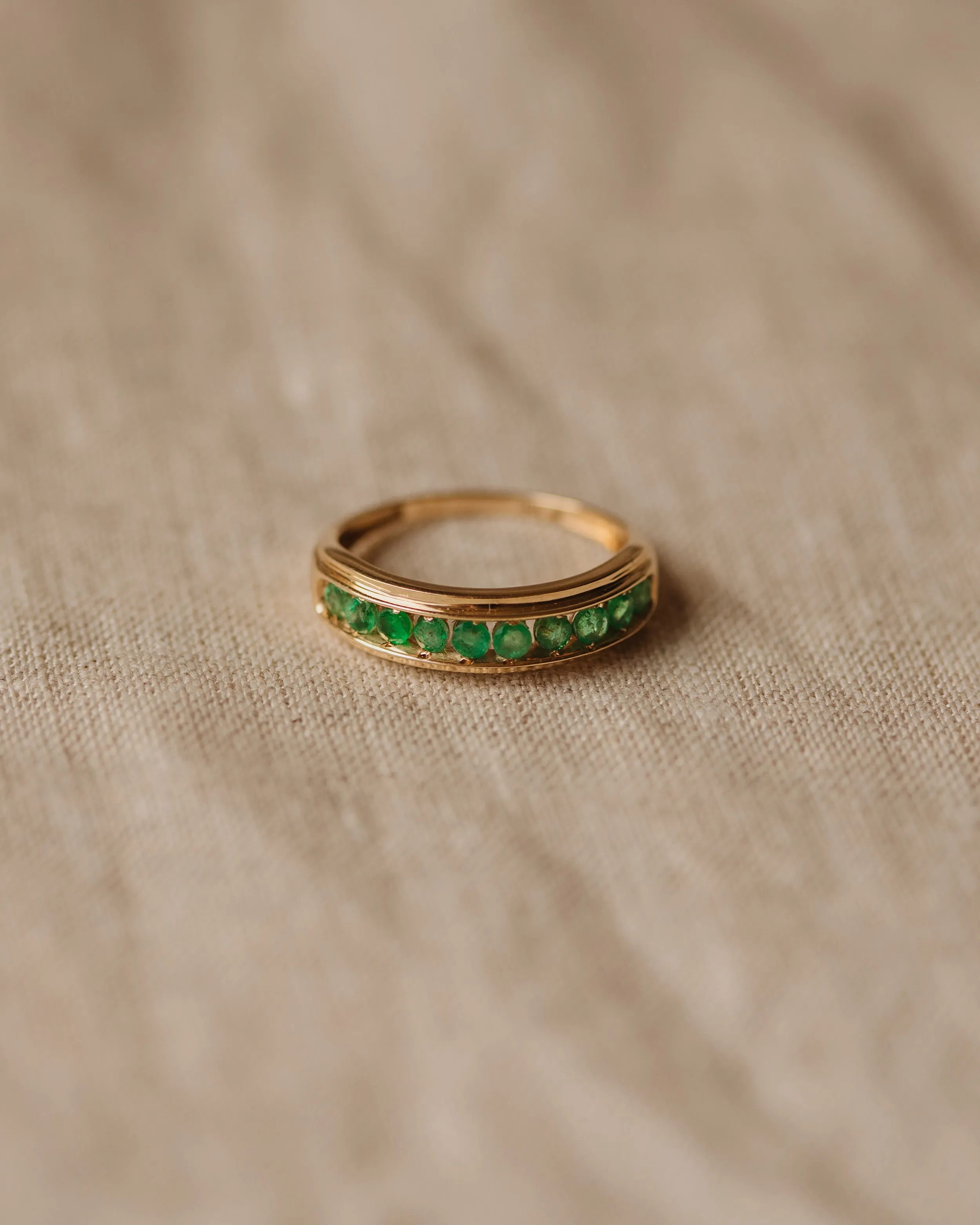 Lavinia Vintage 9ct Gold Emerald Half Eternity Ring sold by Rock n Rose product image thumbnail 2