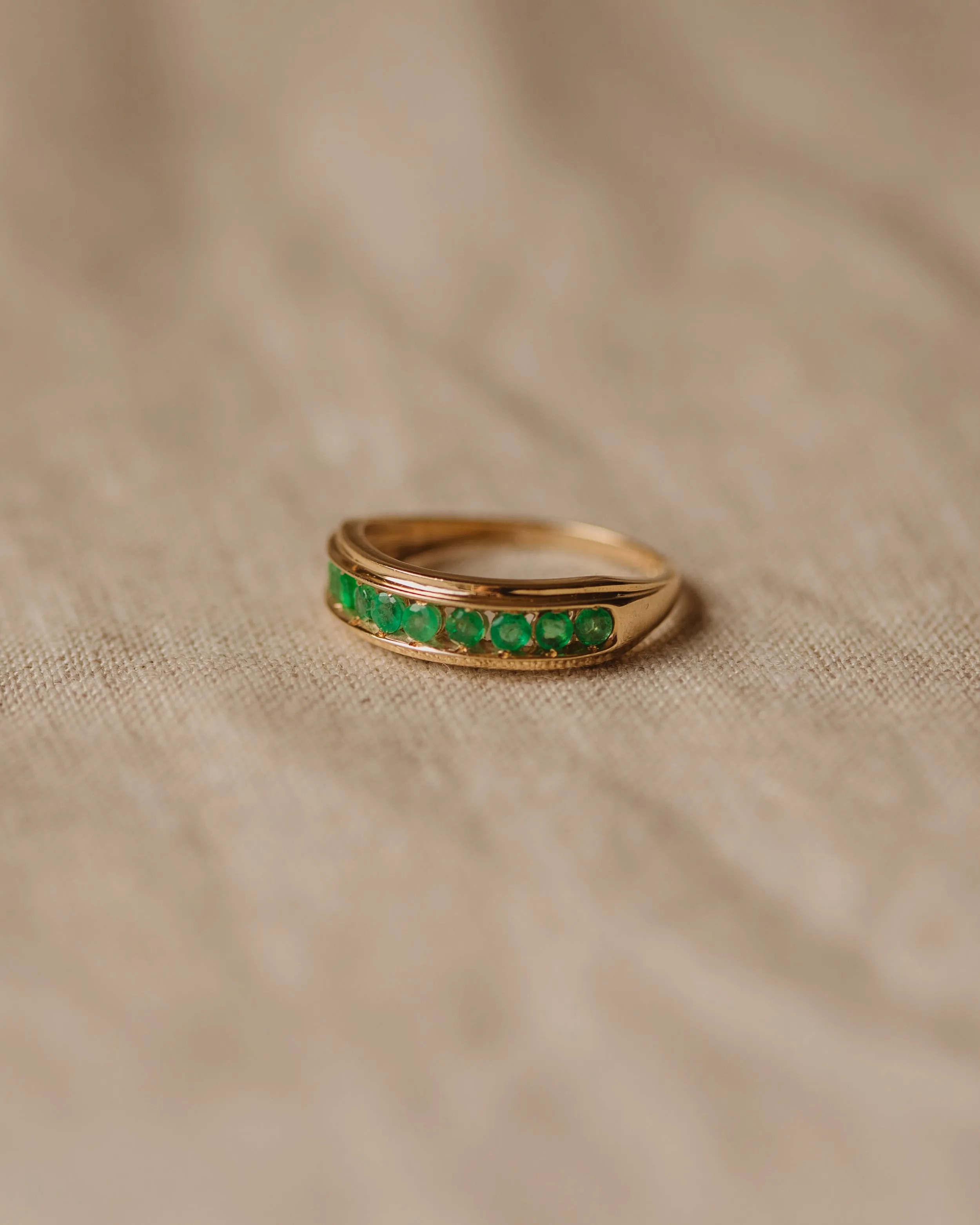 Lavinia Vintage 9ct Gold Emerald Half Eternity Ring sold by Rock n Rose product image thumbnail 4