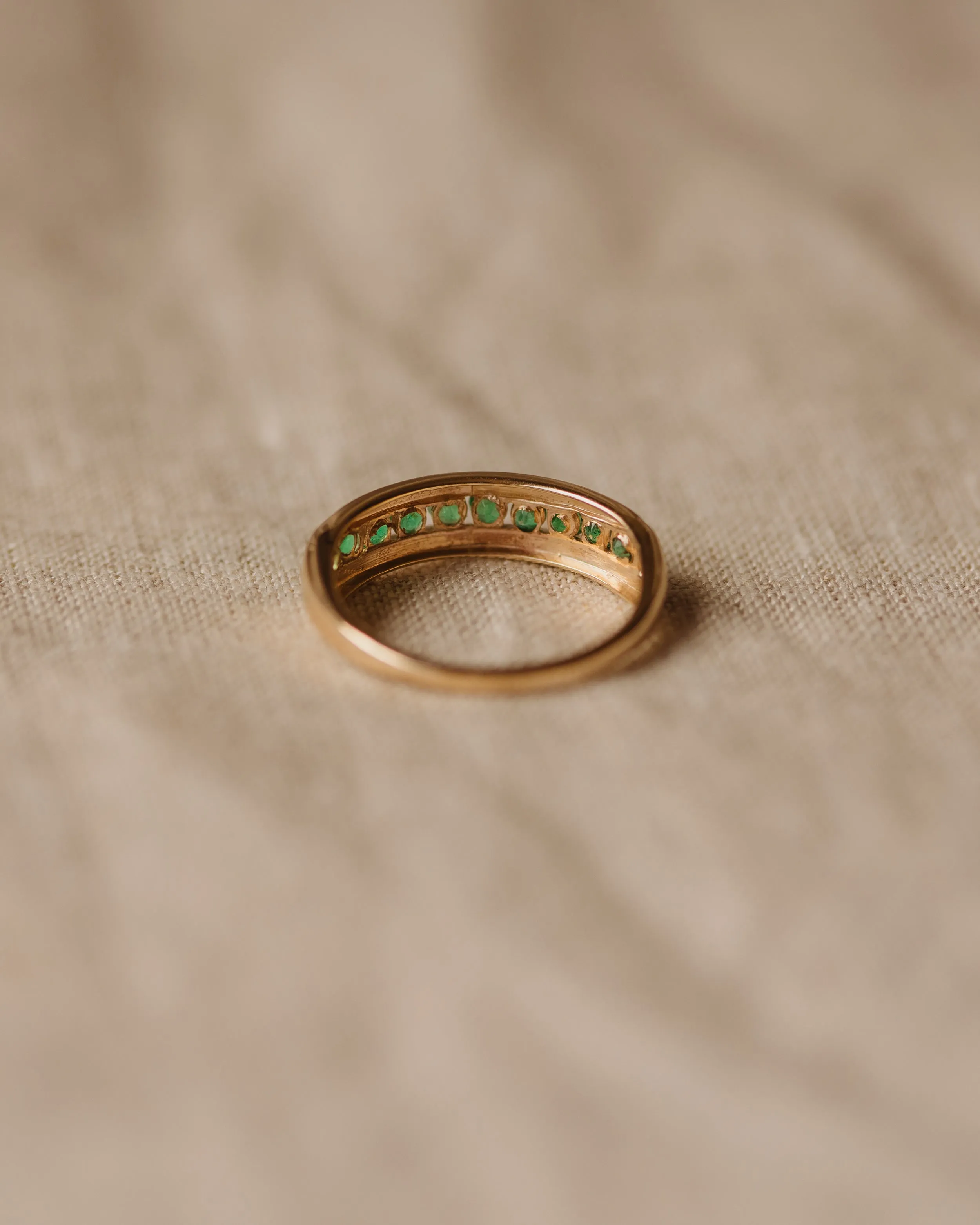 Lavinia Vintage 9ct Gold Emerald Half Eternity Ring sold by Rock n Rose product image thumbnail 5