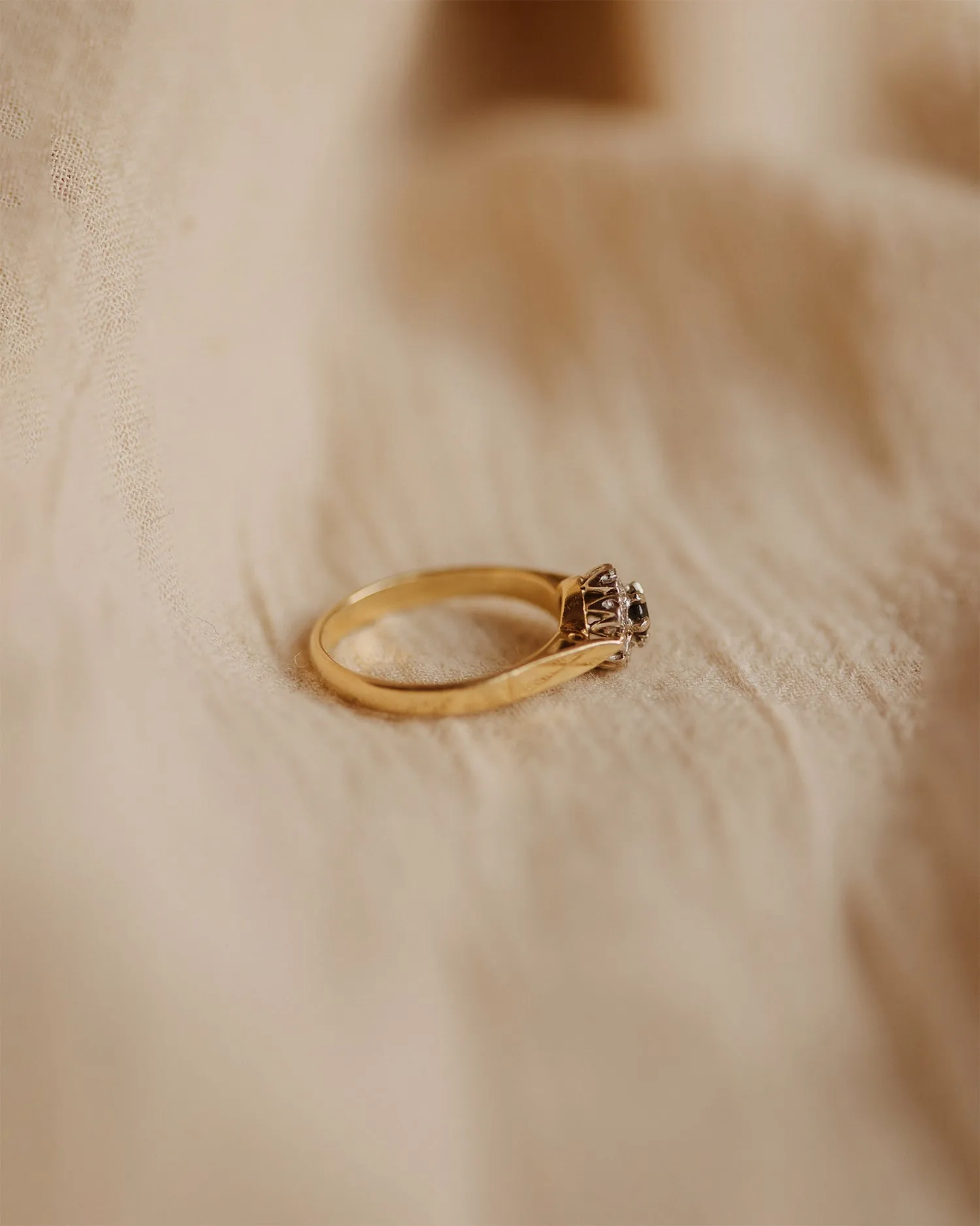 June 1973 18ct Gold Vintage Sapphire & Diamond Ring sold by Rock n Rose product image thumbnail 4