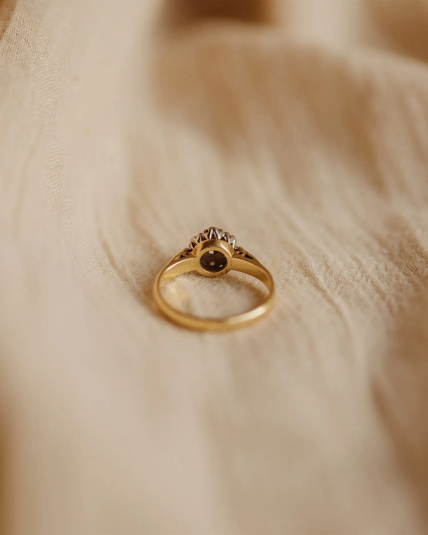 June 1973 18ct Gold Vintage Sapphire & Diamond Ring sold by Rock n Rose product image thumbnail 5