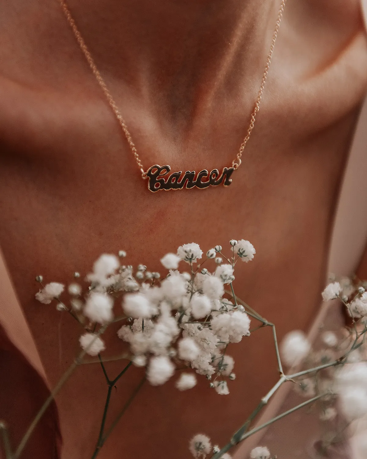 Cancer Zodiac Nameplate Necklace sold by Rock n Rose product image thumbnail 4