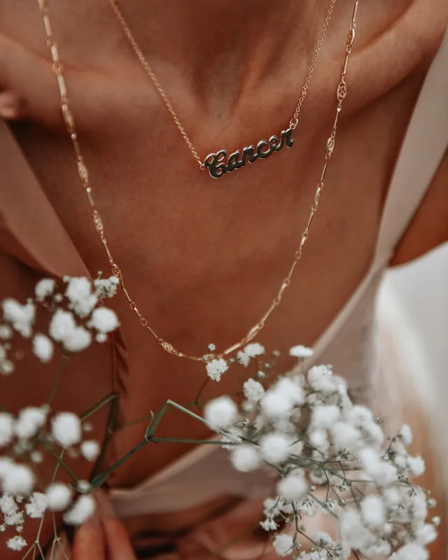 Cancer Zodiac Nameplate Necklace sold by Rock n Rose