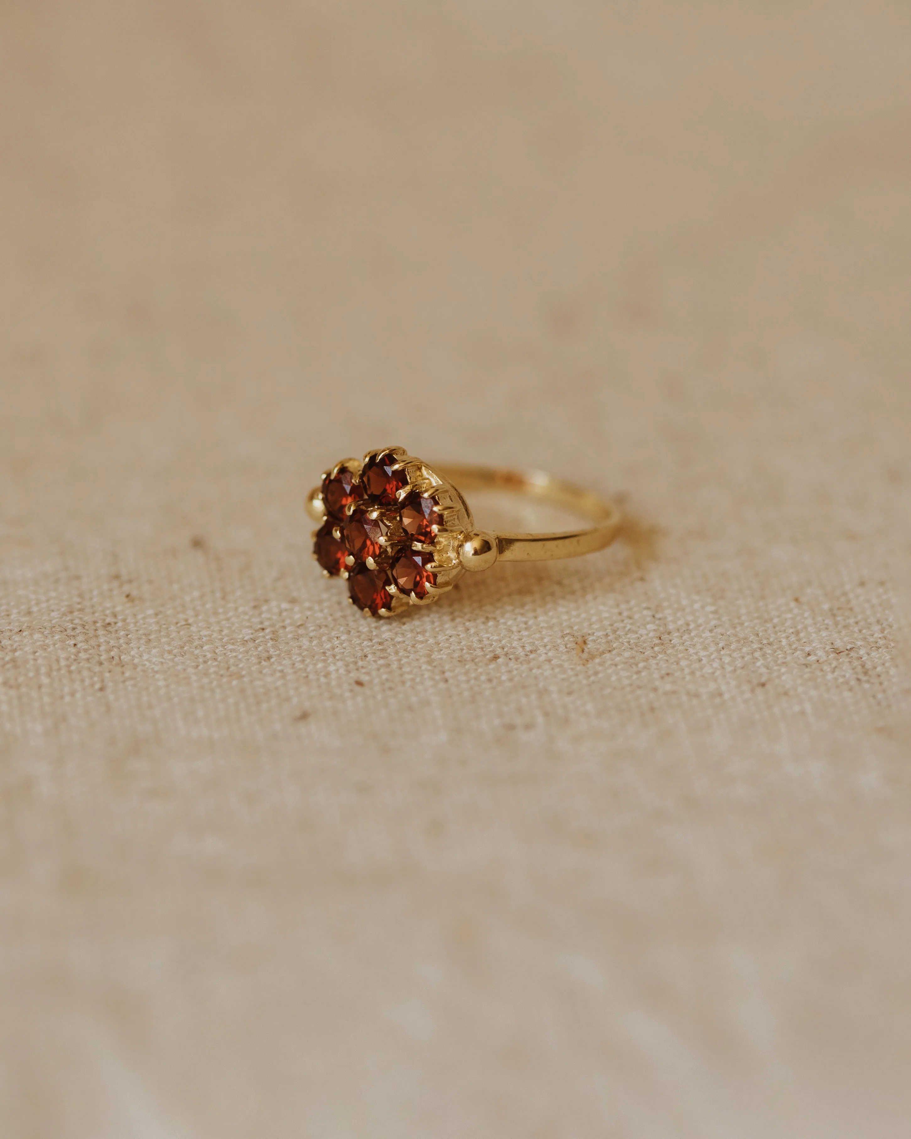Leonora 1963 9ct Gold Garnet Cluster Ring sold by Rock n Rose product image thumbnail 3