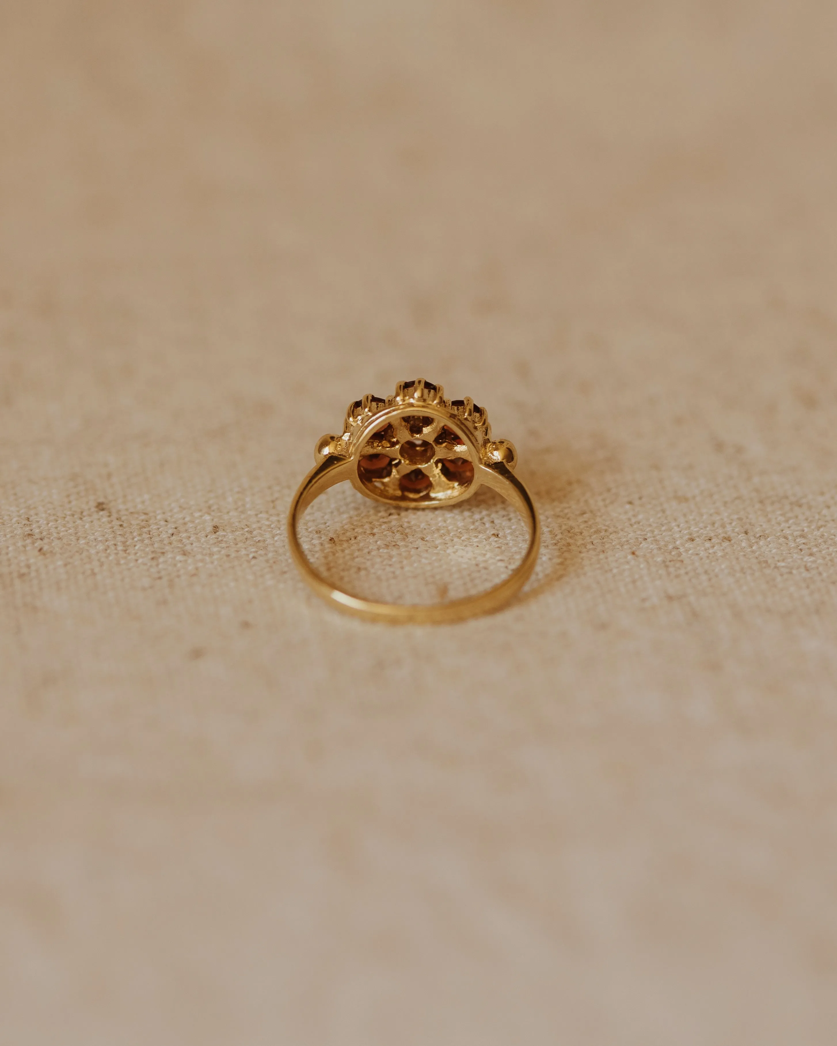 Leonora 1963 9ct Gold Garnet Cluster Ring sold by Rock n Rose product image thumbnail 4