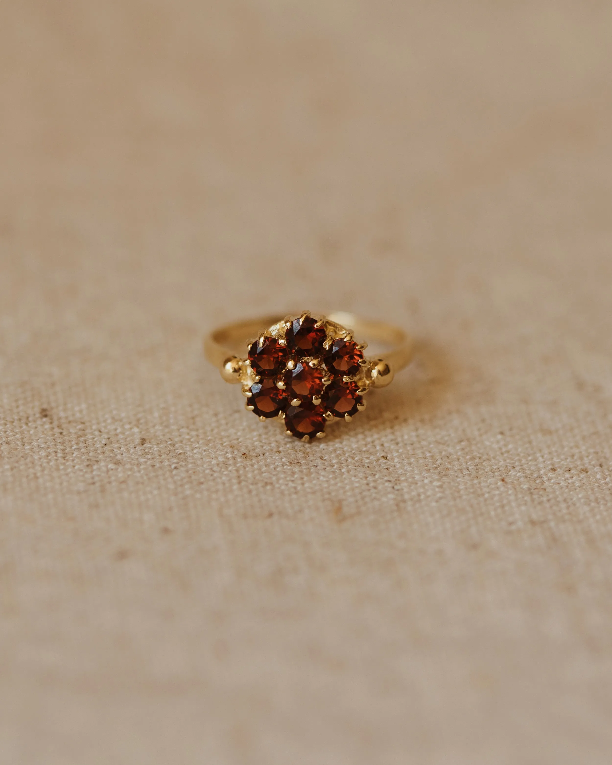 Leonora 1963 9ct Gold Garnet Cluster Ring sold by Rock n Rose product image thumbnail 2