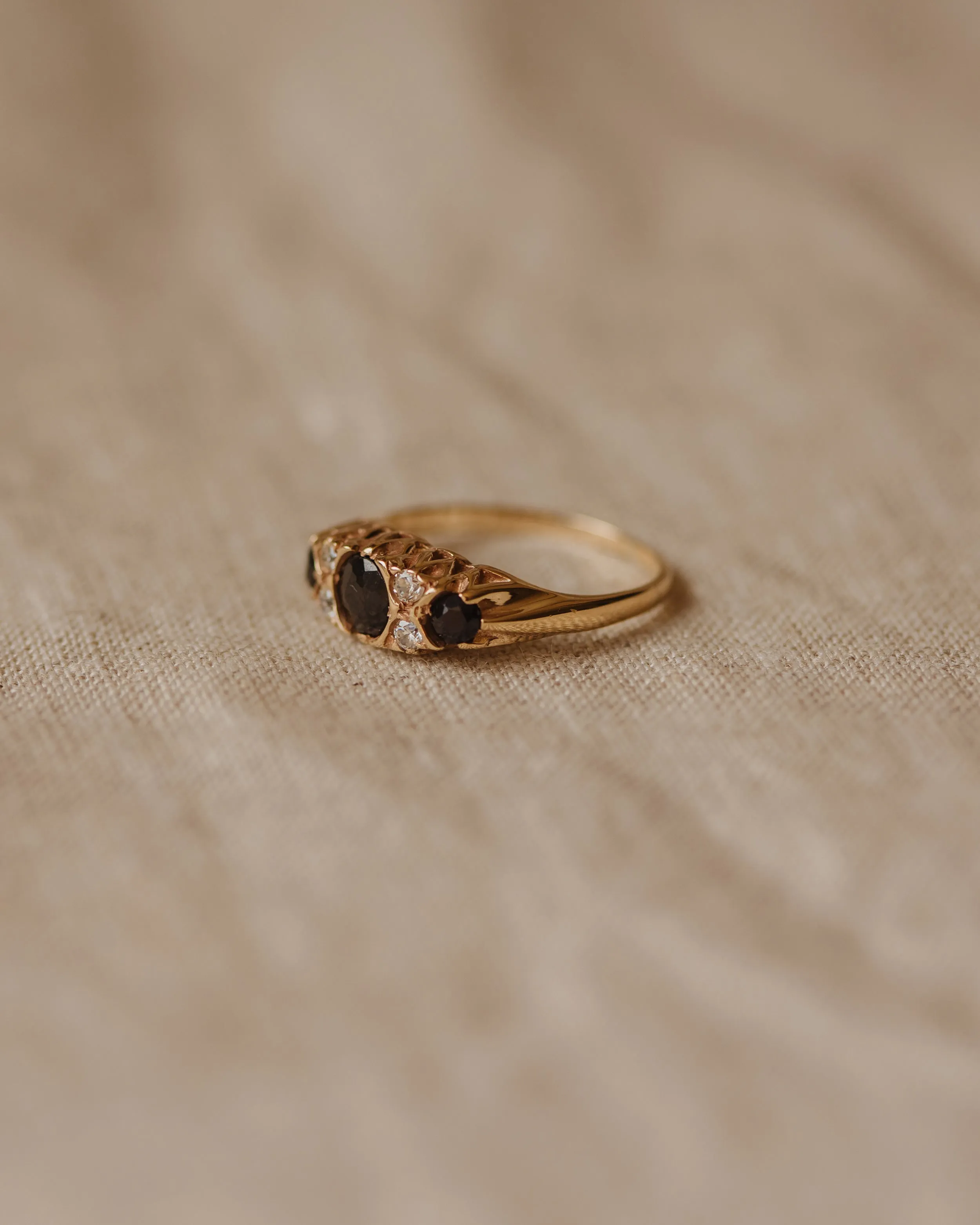 Matilda 1989 9ct Gold Sapphire Trilogy Ring sold by Rock n Rose product image thumbnail 4