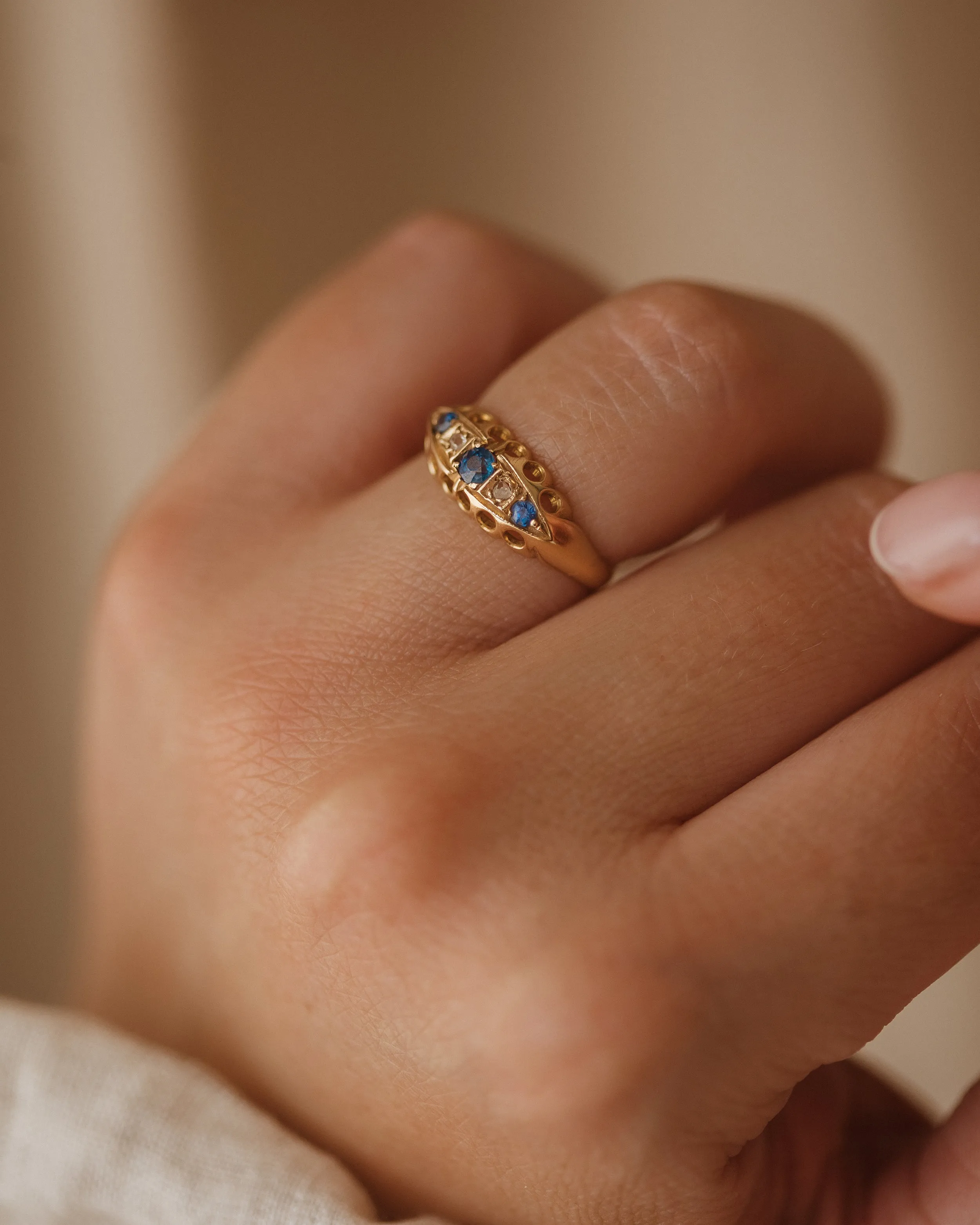 Eloise 1918 18ct Gold Sapphire & Diamond Ring sold by Rock n Rose