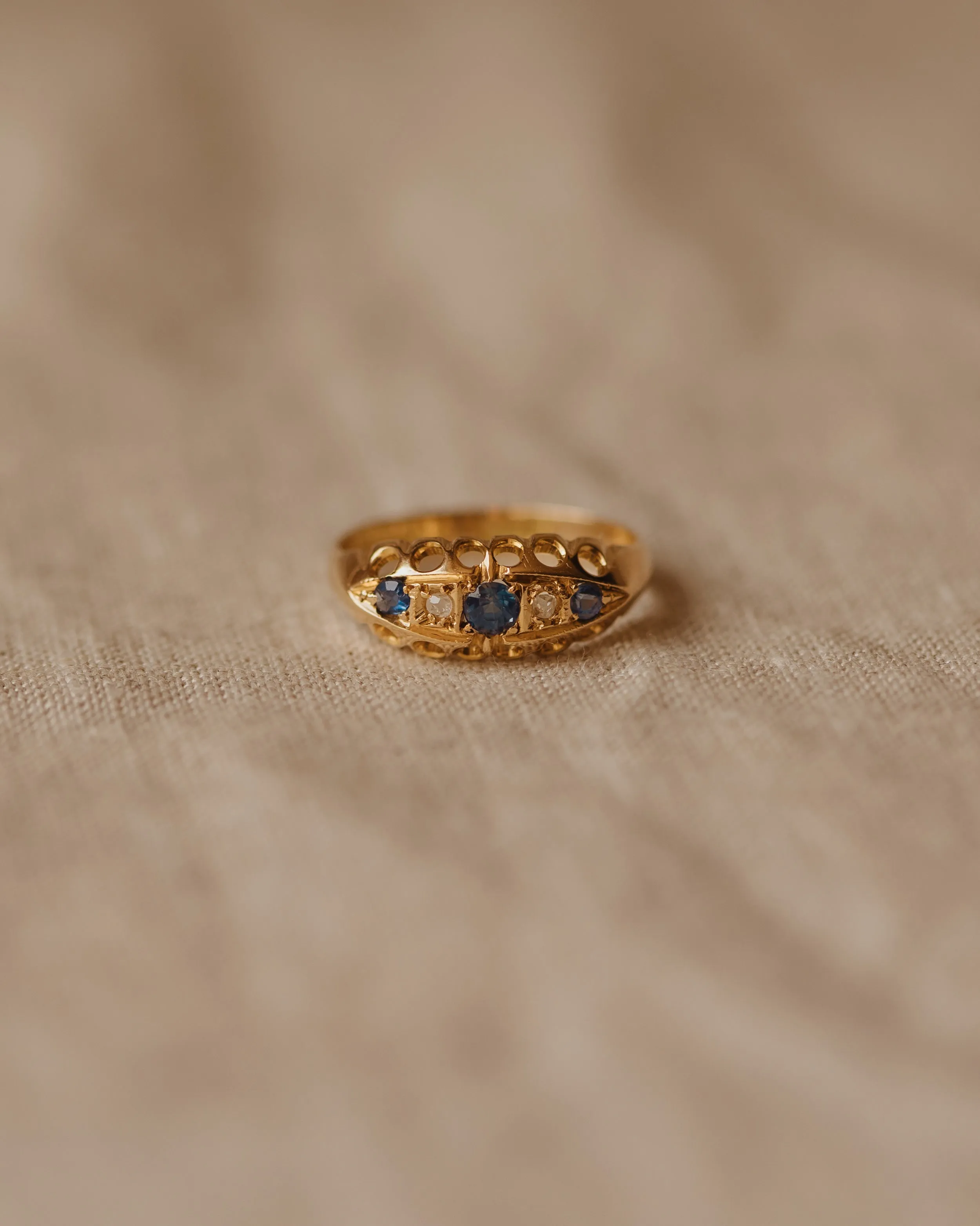 Eloise 1918 18ct Gold Sapphire & Diamond Ring sold by Rock n Rose product image thumbnail 3