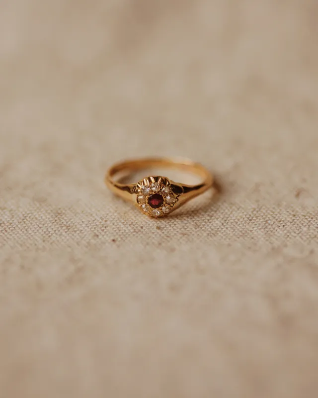 Evelyn Antique 18ct Gold Ruby & Diamond Ring sold by Rock n Rose