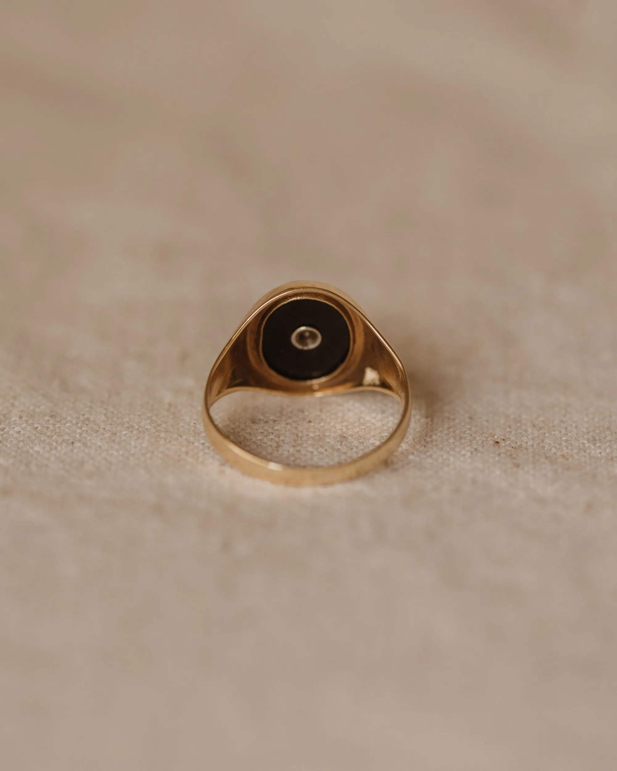 Ramona 1989 9ct Gold Onyx & Diamond Signet Ring sold by Rock n Rose product image thumbnail 5