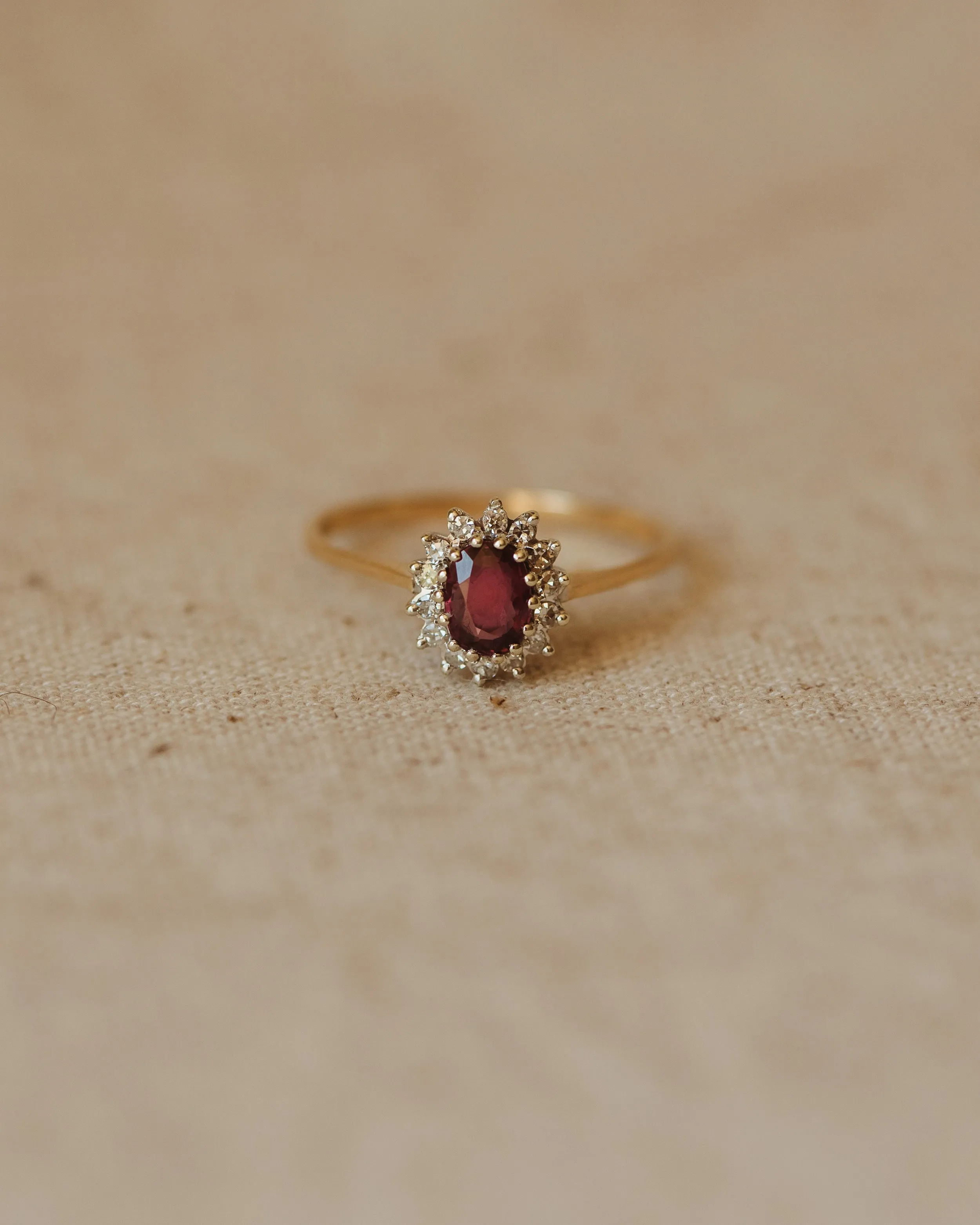Gladys 1984 9ct Gold Ruby & Diamond Cluster Ring sold by Rock n Rose product image thumbnail 2