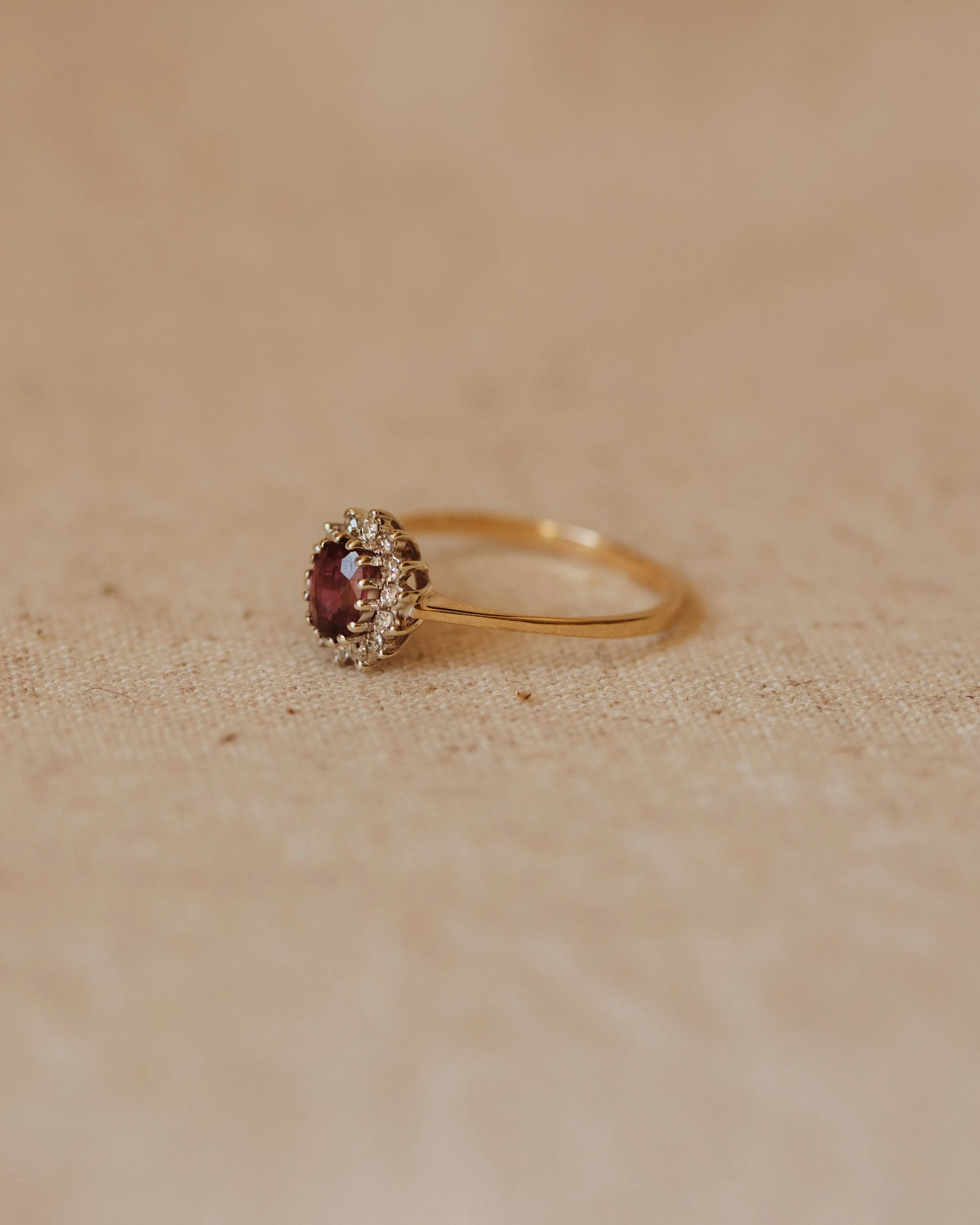 Gladys 1984 9ct Gold Ruby & Diamond Cluster Ring sold by Rock n Rose product image thumbnail 3
