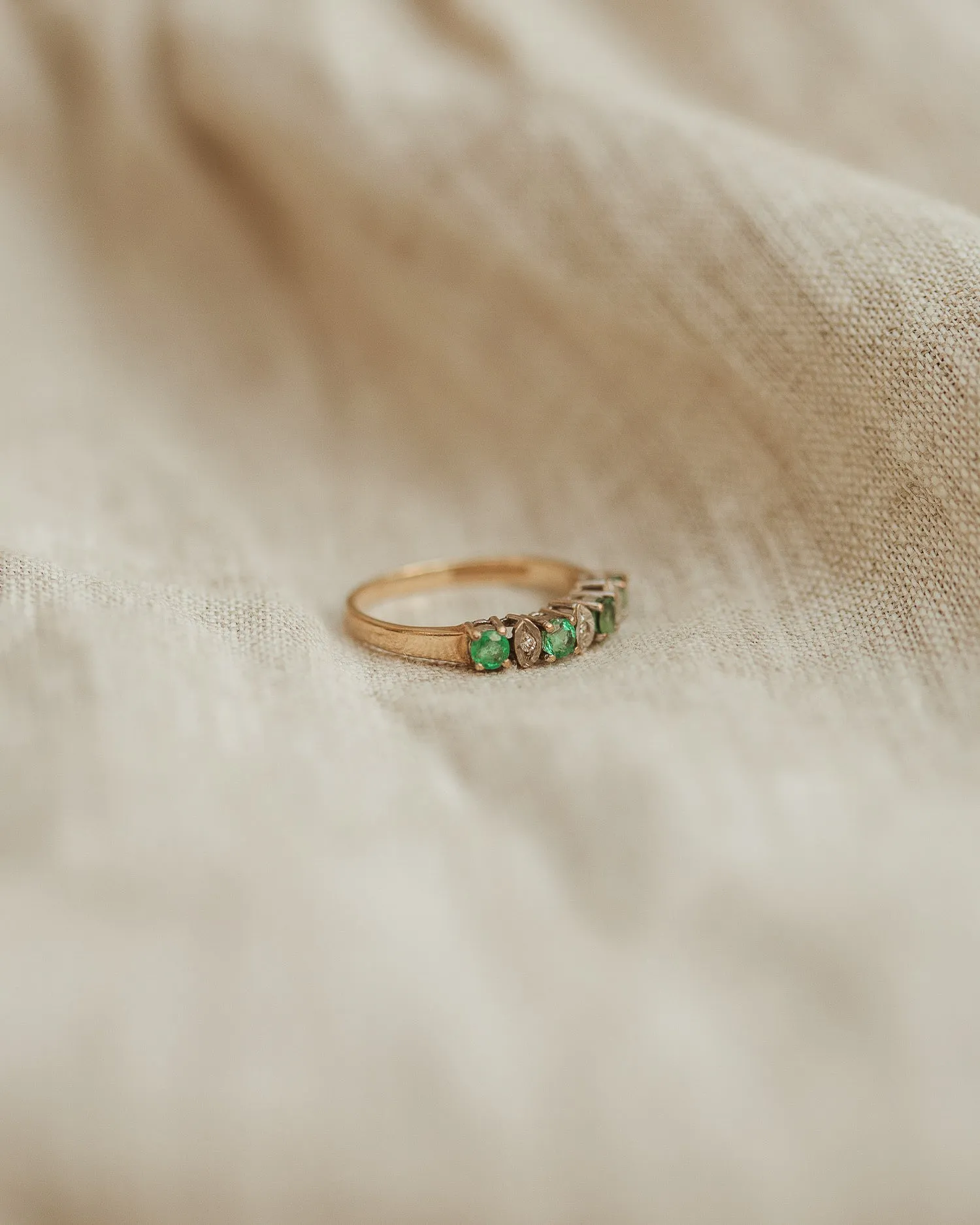 Jeannie 9ct Gold Emerald & Diamond Ring sold by Rock n Rose product image thumbnail 3