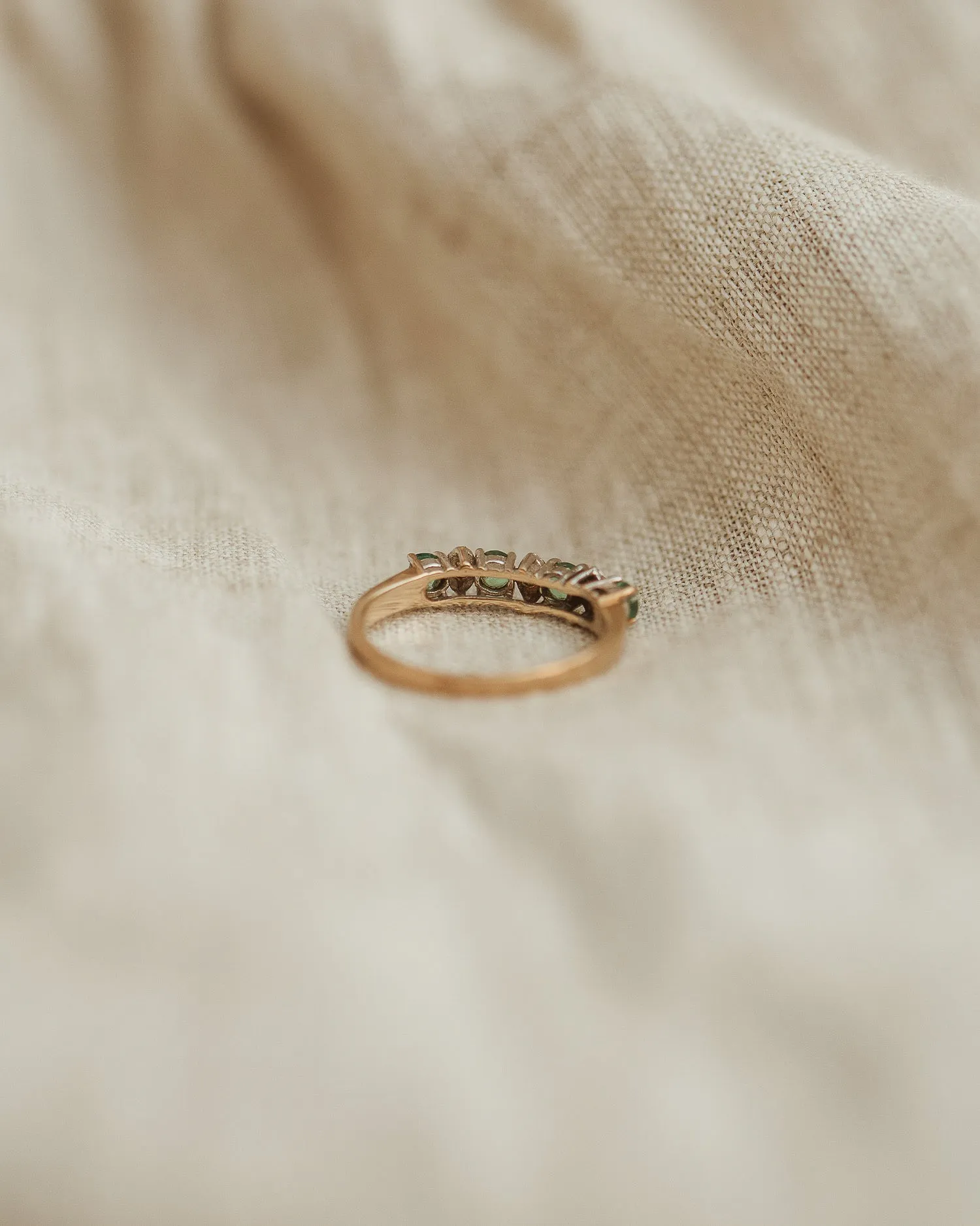 Jeannie 9ct Gold Emerald & Diamond Ring sold by Rock n Rose product image thumbnail 4