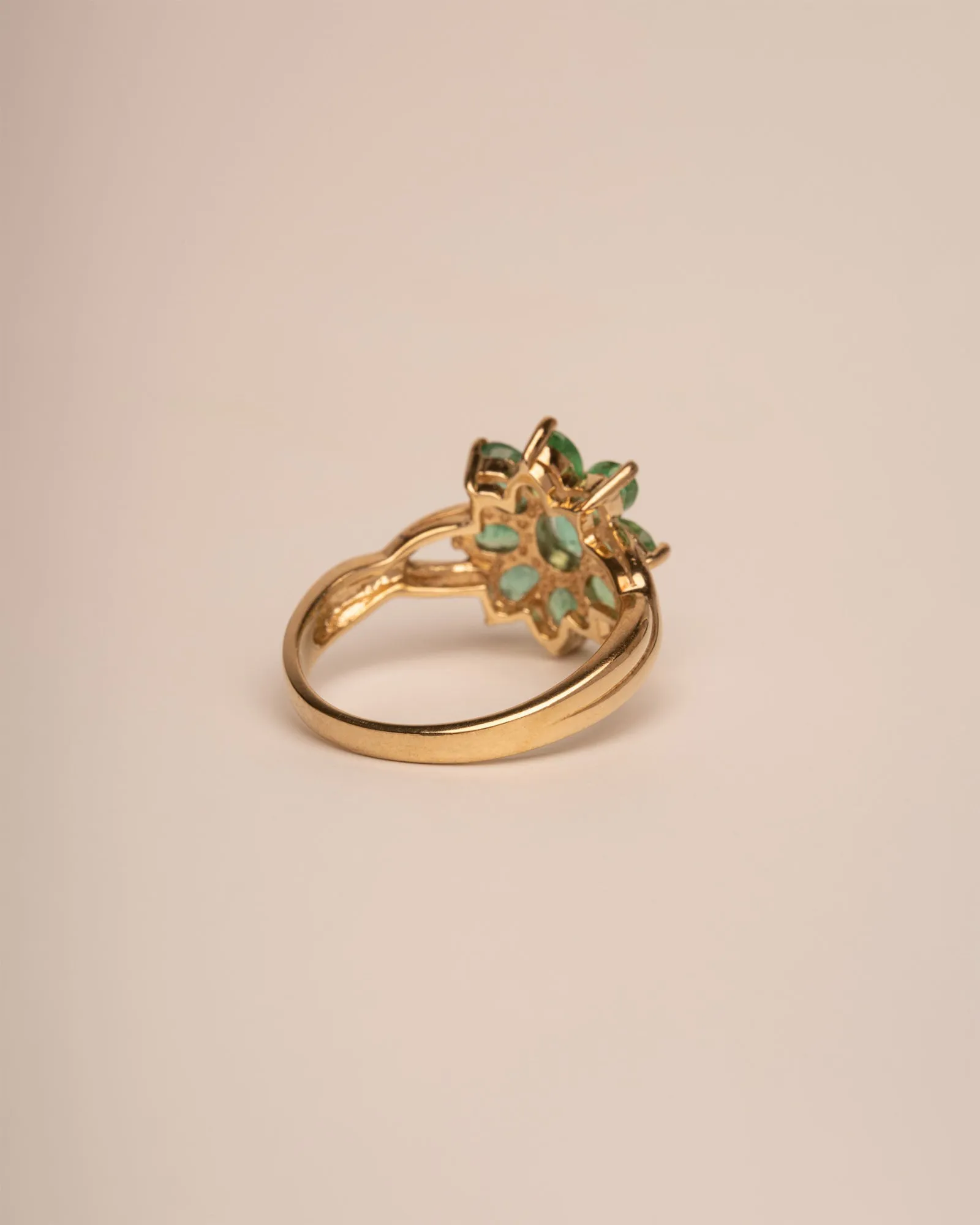 Muriel 9ct Gold Emerald Cluster Ring sold by Rock n Rose product image thumbnail 4