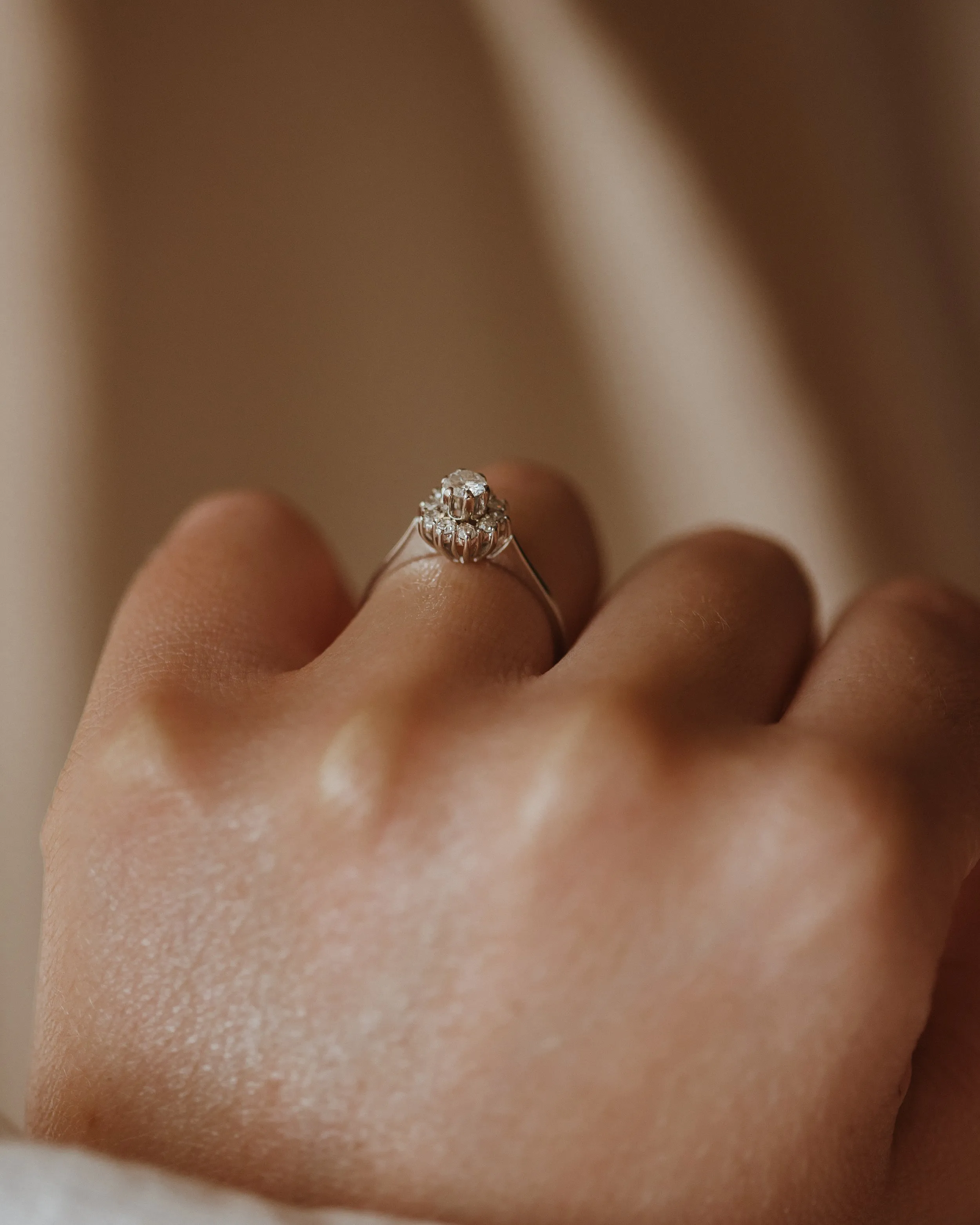 Emma Vintage 18ct White Gold Diamond Cluster Ring sold by Rock n Rose product image thumbnail 3