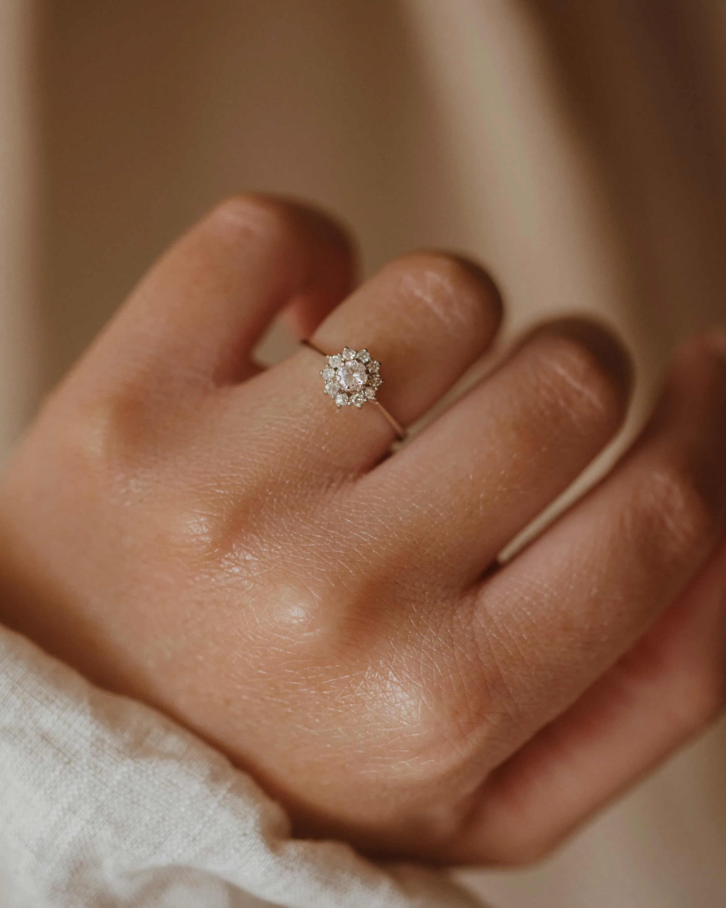 Emma Vintage 18ct White Gold Diamond Cluster Ring sold by Rock n Rose product image thumbnail 2