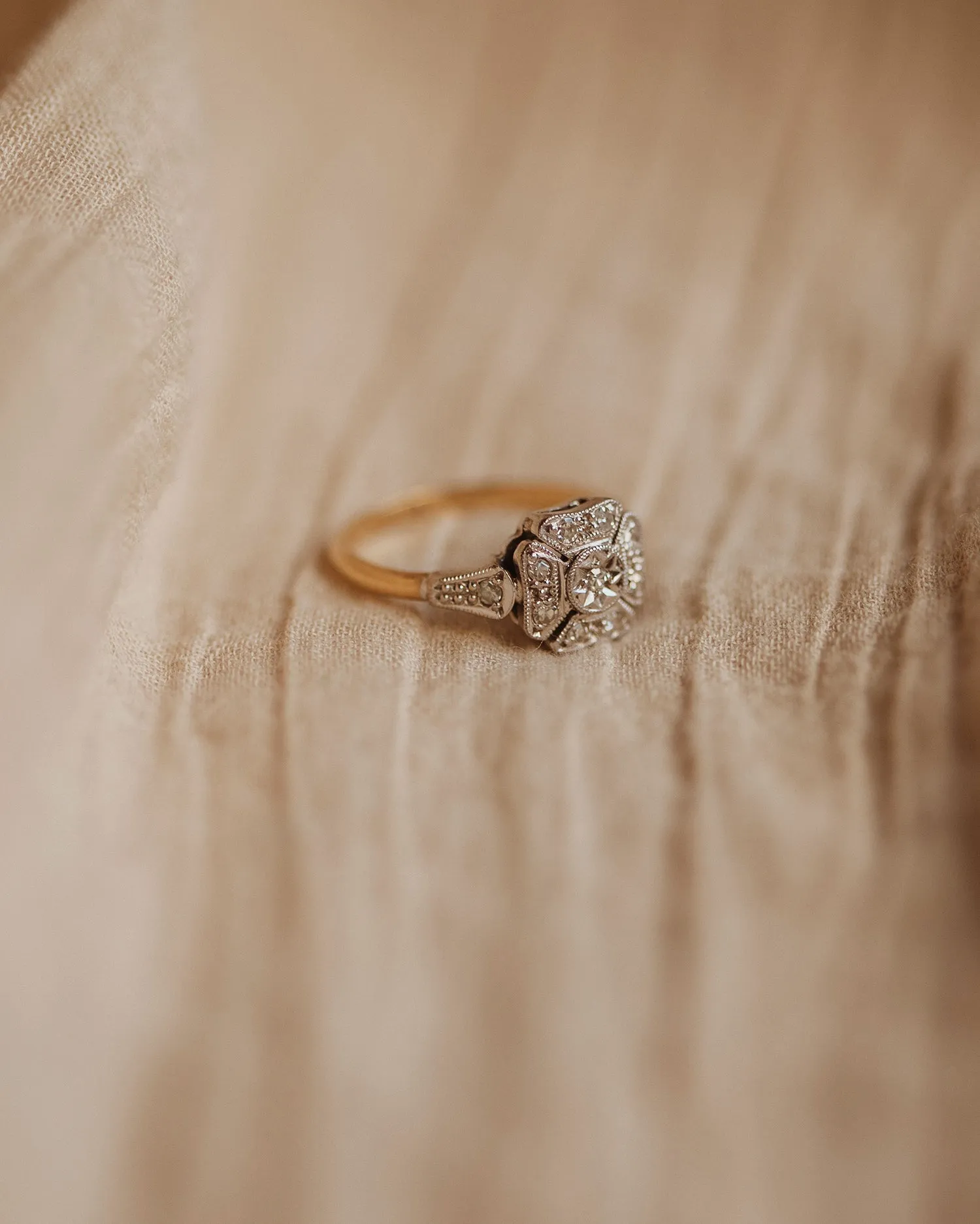 Lavinia 18ct Gold Art Deco Diamond Ring sold by Rock n Rose product image thumbnail 3