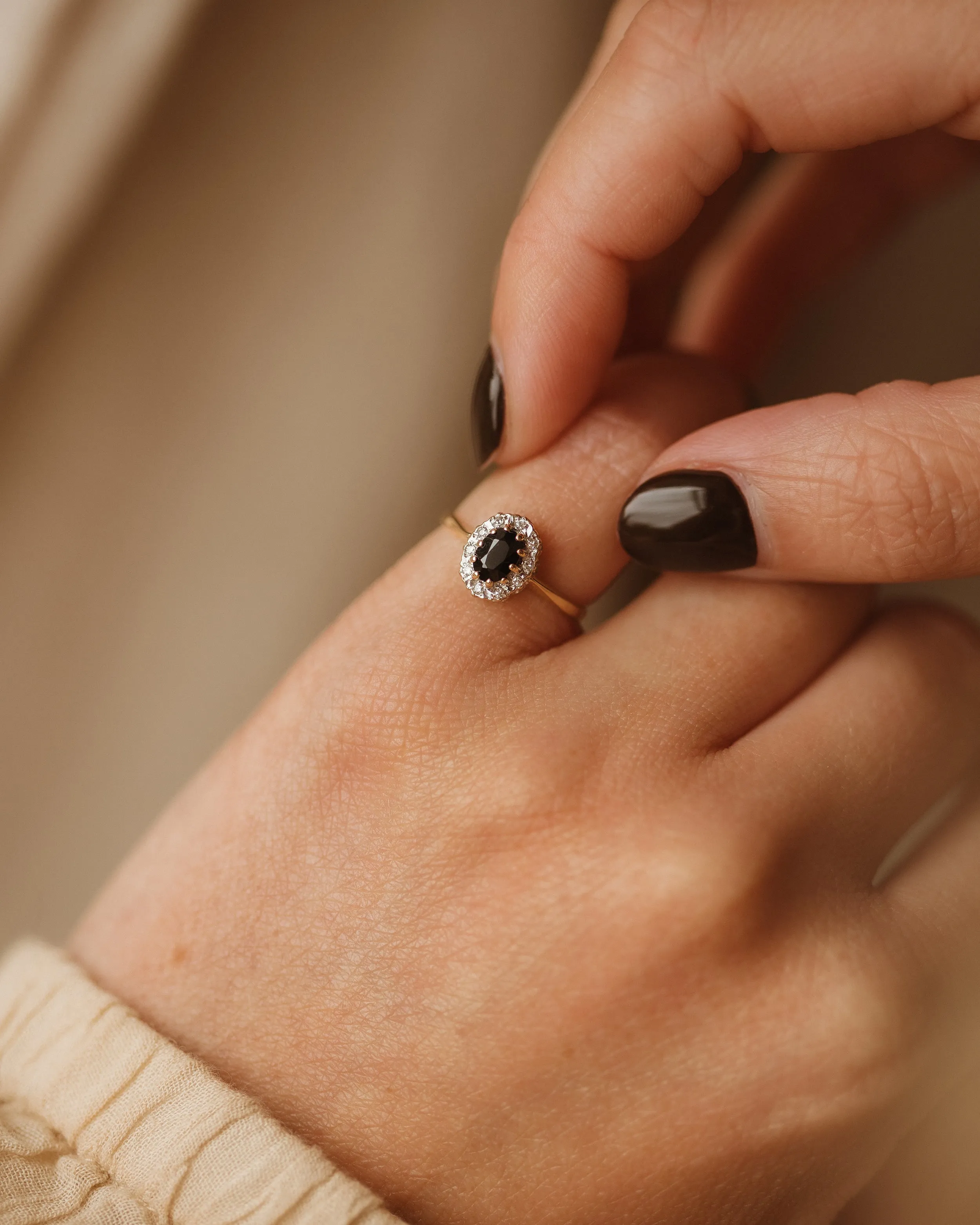 Frances 1988 9ct Gold Sapphire & Diamond Cluster Ring sold by Rock n Rose product image thumbnail 5