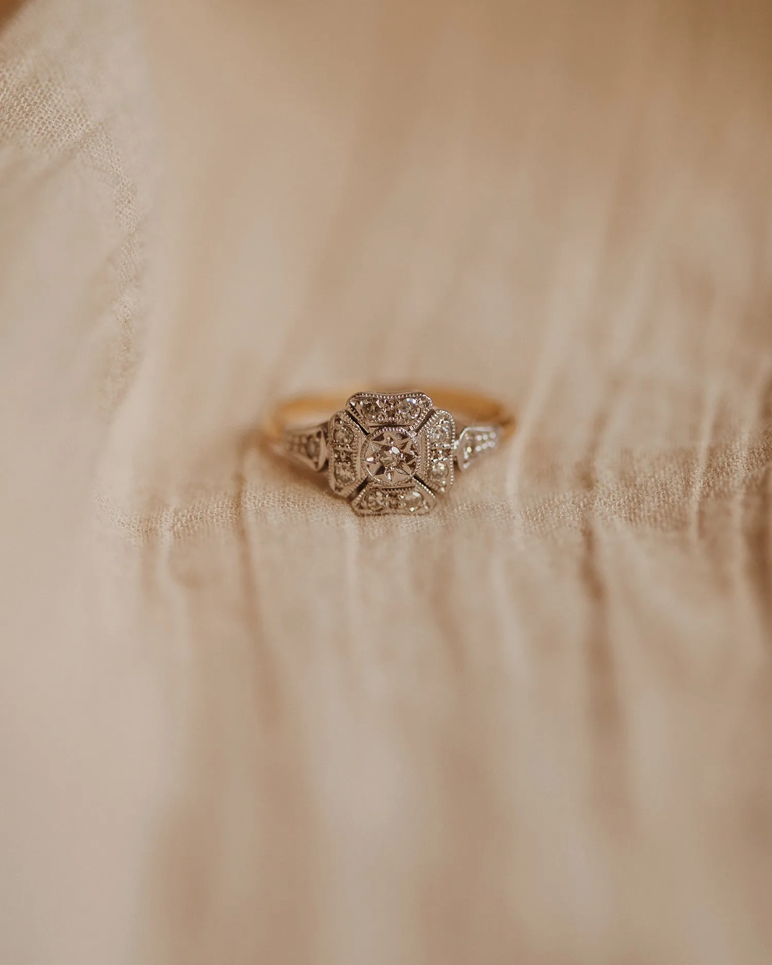 Lavinia 18ct Gold Art Deco Diamond Ring sold by Rock n Rose product image thumbnail 2