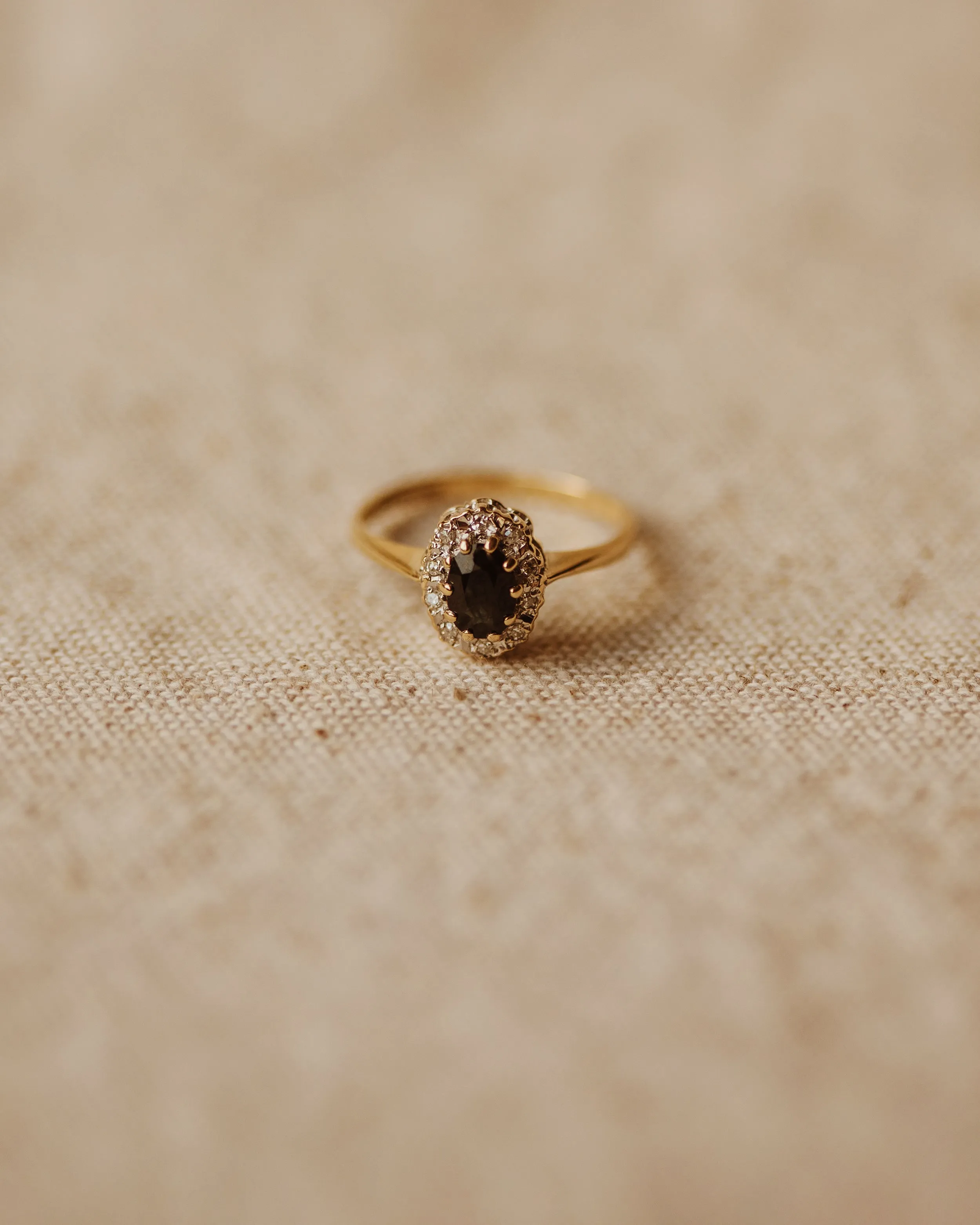 Frances 1988 9ct Gold Sapphire & Diamond Cluster Ring sold by Rock n Rose product image thumbnail 2