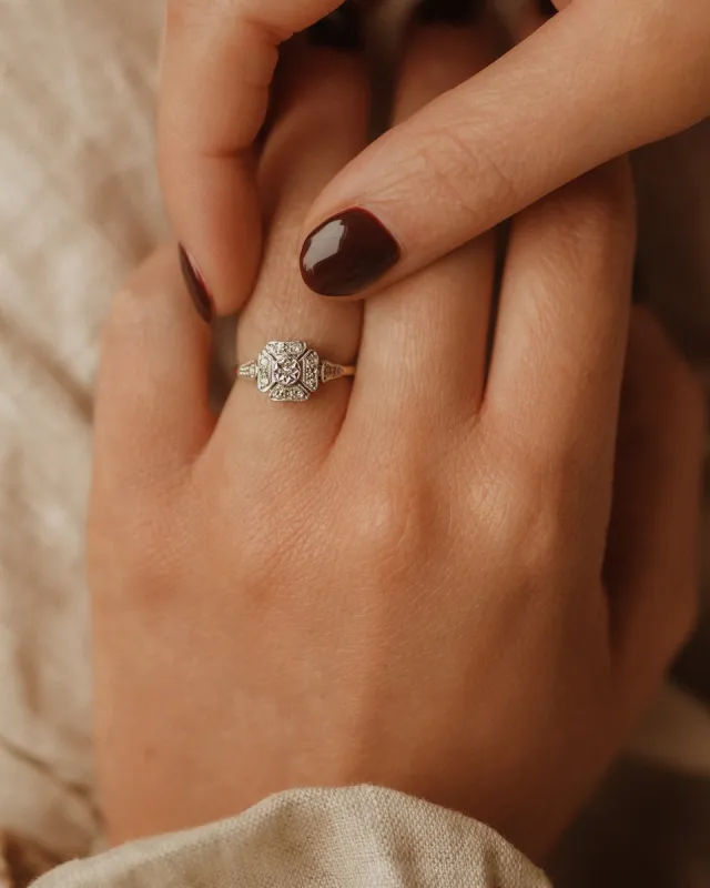 Lavinia 18ct Gold Art Deco Diamond Ring sold by Rock n Rose
