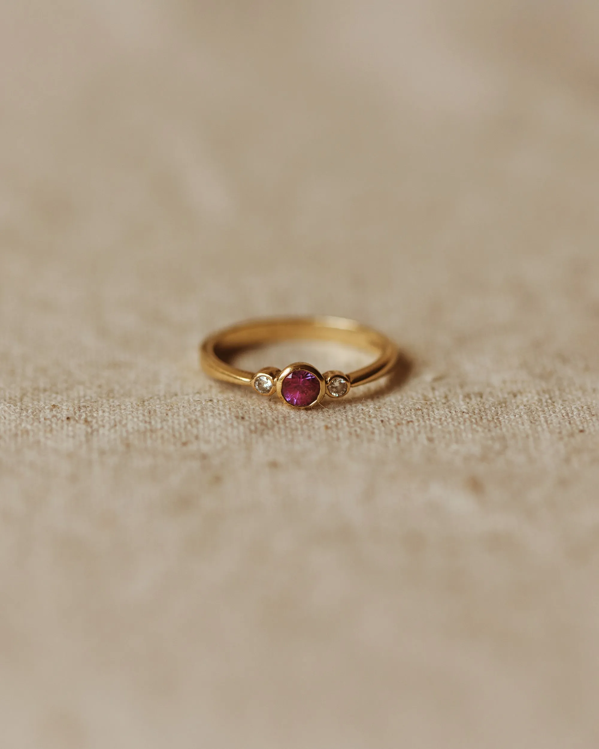 Eliza 9ct Gold Vintage Ruby & Diamond Ring sold by Rock n Rose