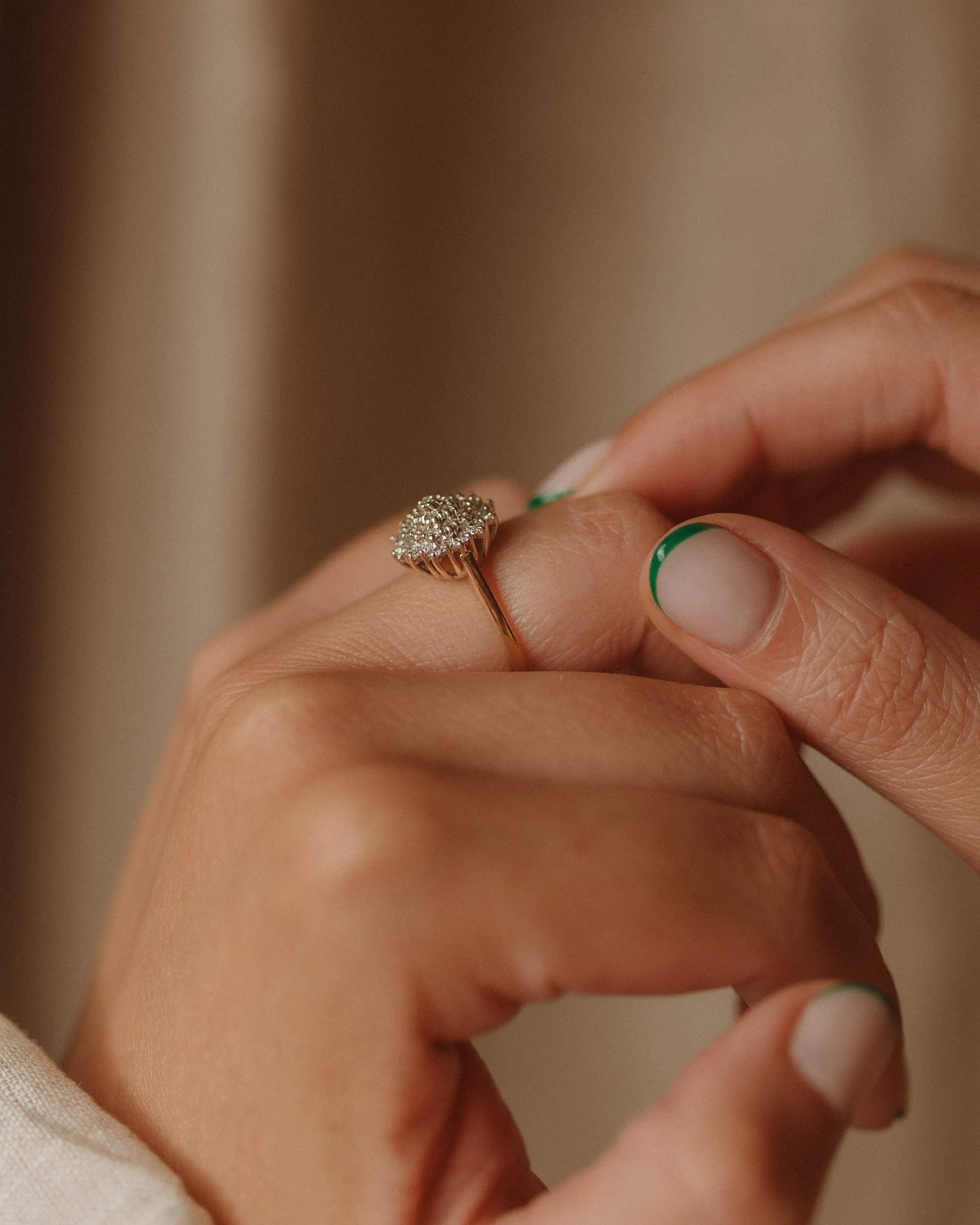 Amie 1984 9ct Gold Diamond Cluster Ring sold by Rock n Rose product image thumbnail 3