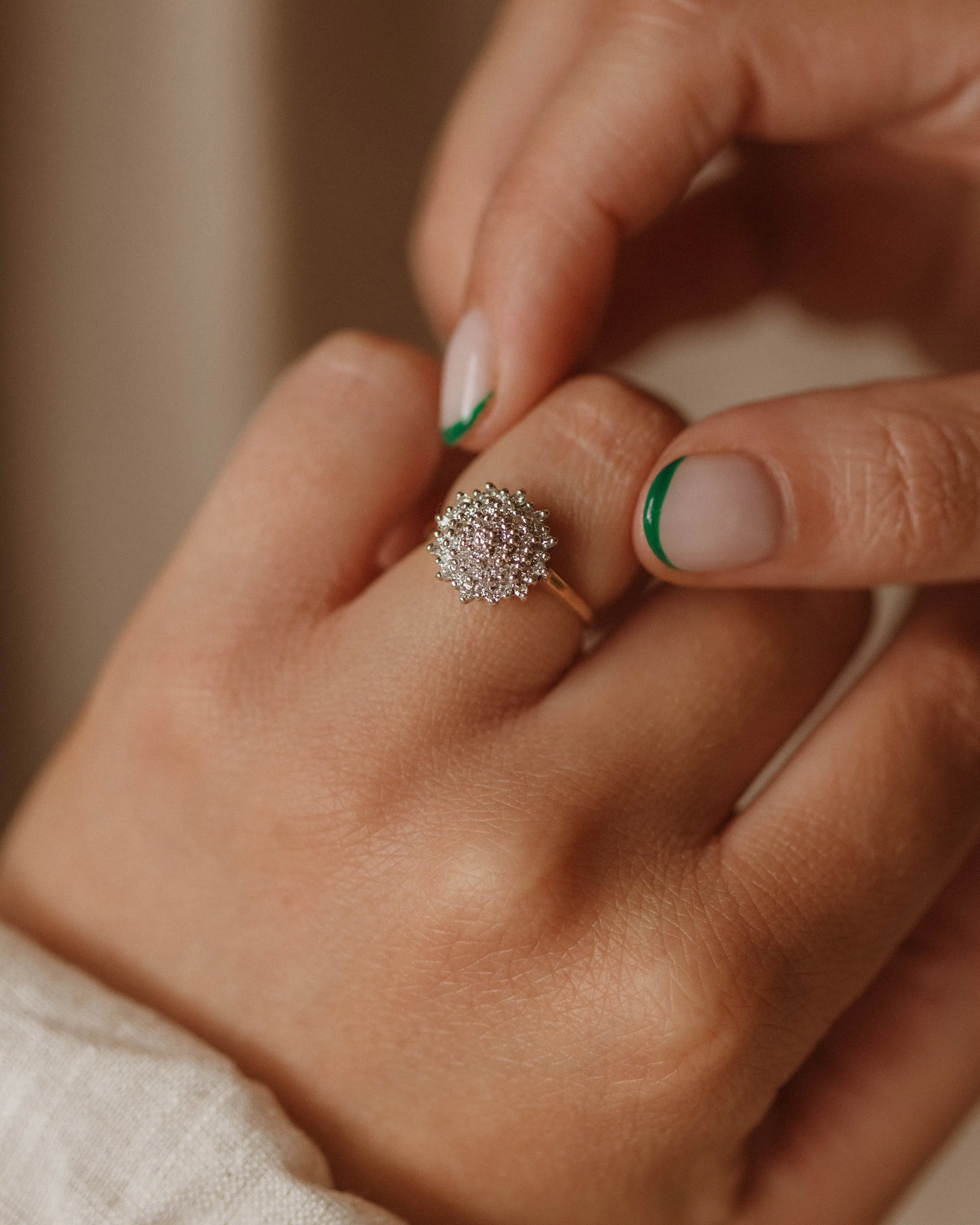 Amie 1984 9ct Gold Diamond Cluster Ring sold by Rock n Rose