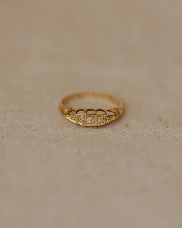 Charlotte 1912 Edwardian 18ct Gold Five Stone Diamond Ring sold by Rock n Rose