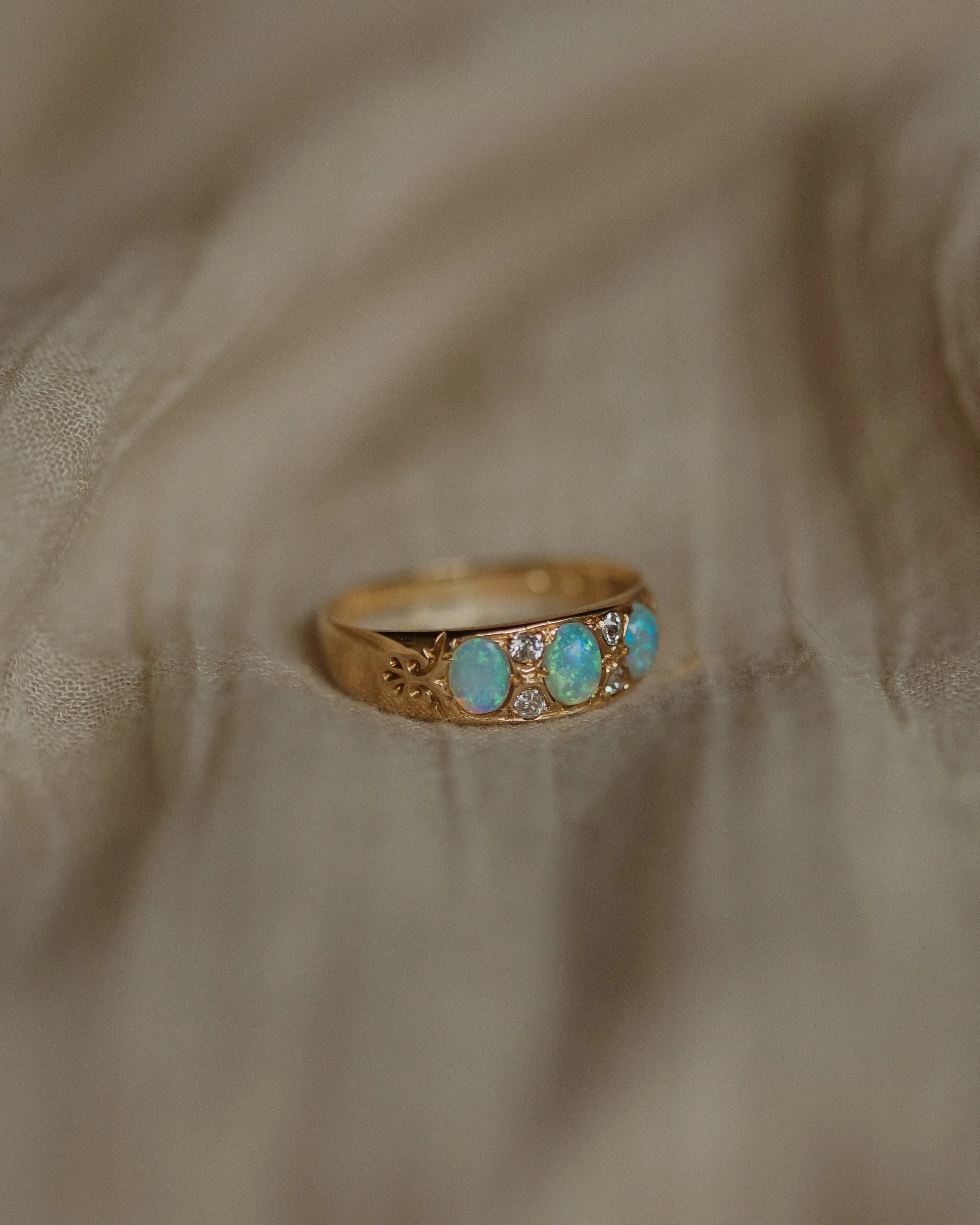 Paisley 1911 Antique 18ct Gold Opal & Diamond Ring sold by Rock n Rose product image thumbnail 4