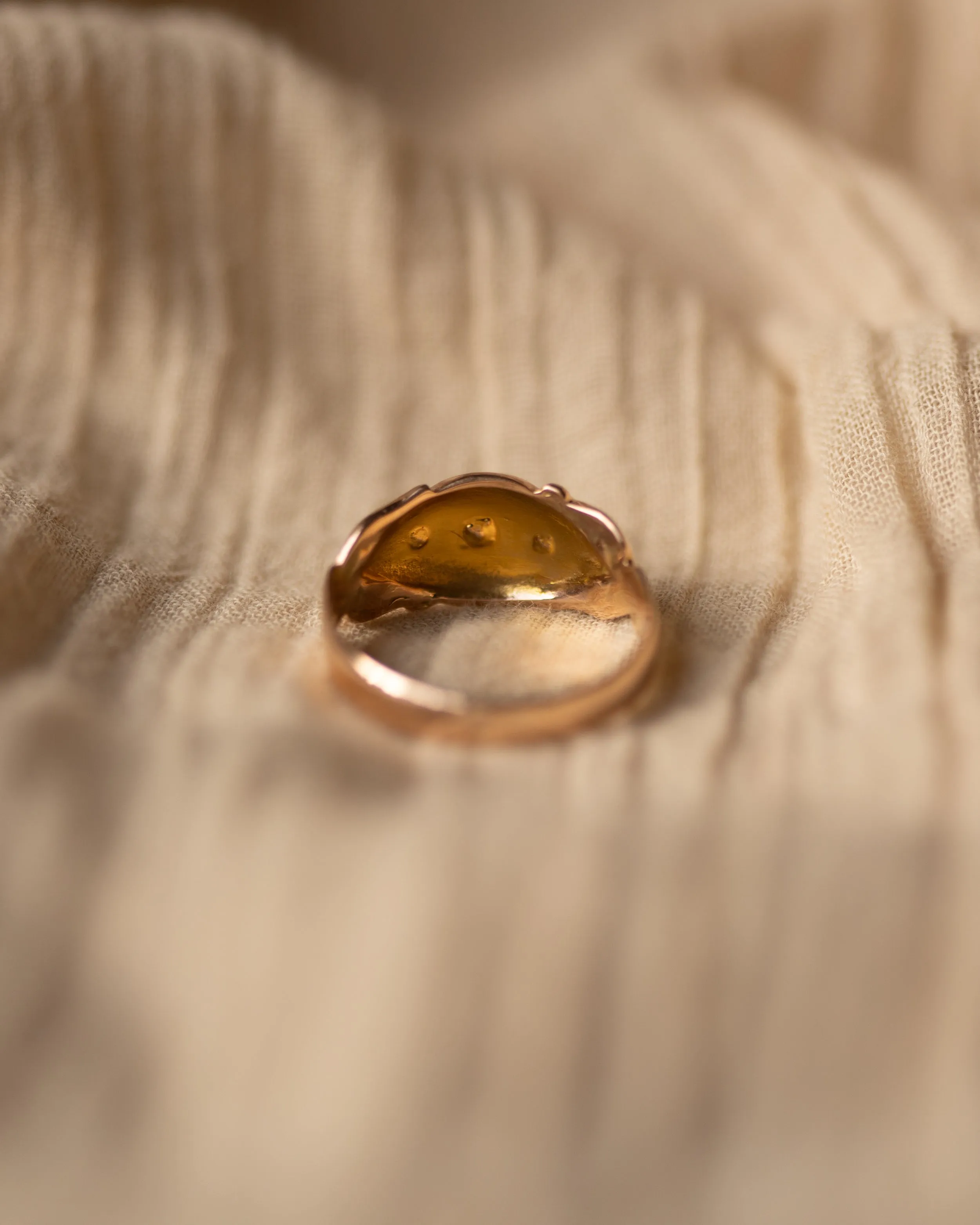 Winnie 1918 Antique 9ct Gold Star Set Diamond Trilogy Ring sold by Rock n Rose product image thumbnail 5