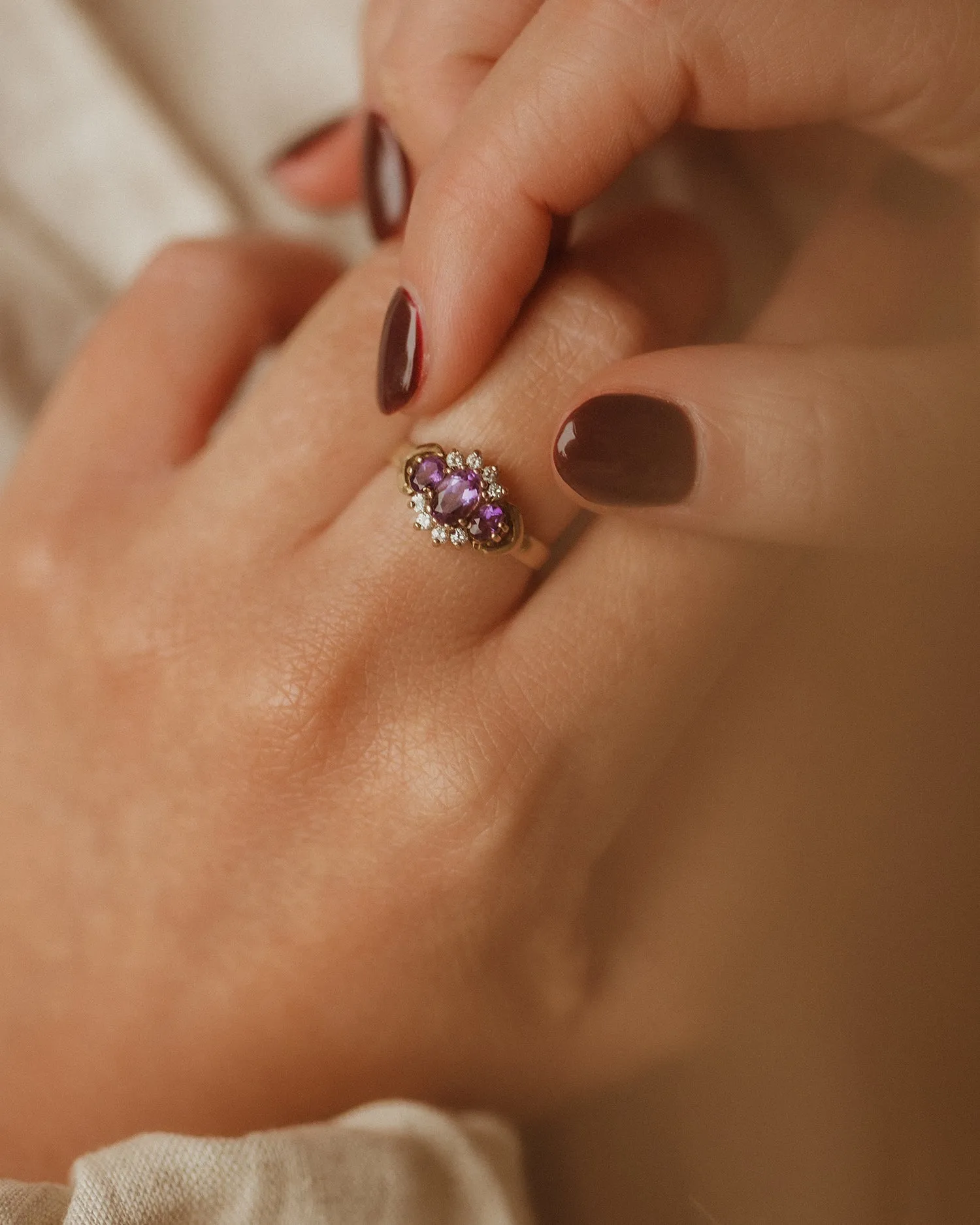 Prue 9ct Gold Vintage Amethyst Ring sold by Rock n Rose