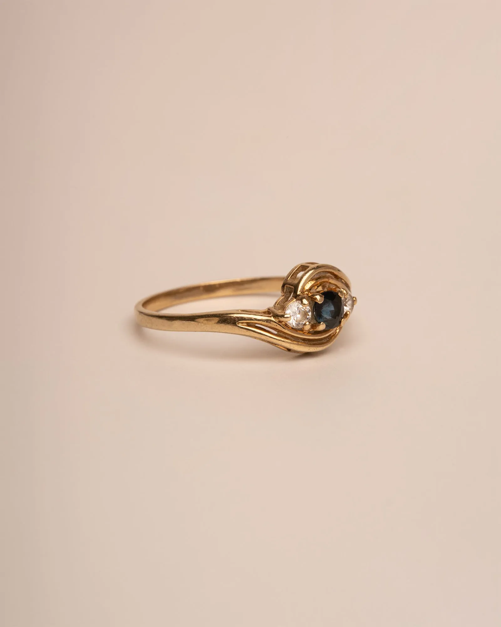 Jean 9ct Gold Sapphire Crossover Ring sold by Rock n Rose product image thumbnail 4