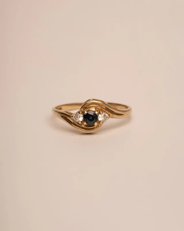 Jean 9ct Gold Sapphire Crossover Ring sold by Rock n Rose