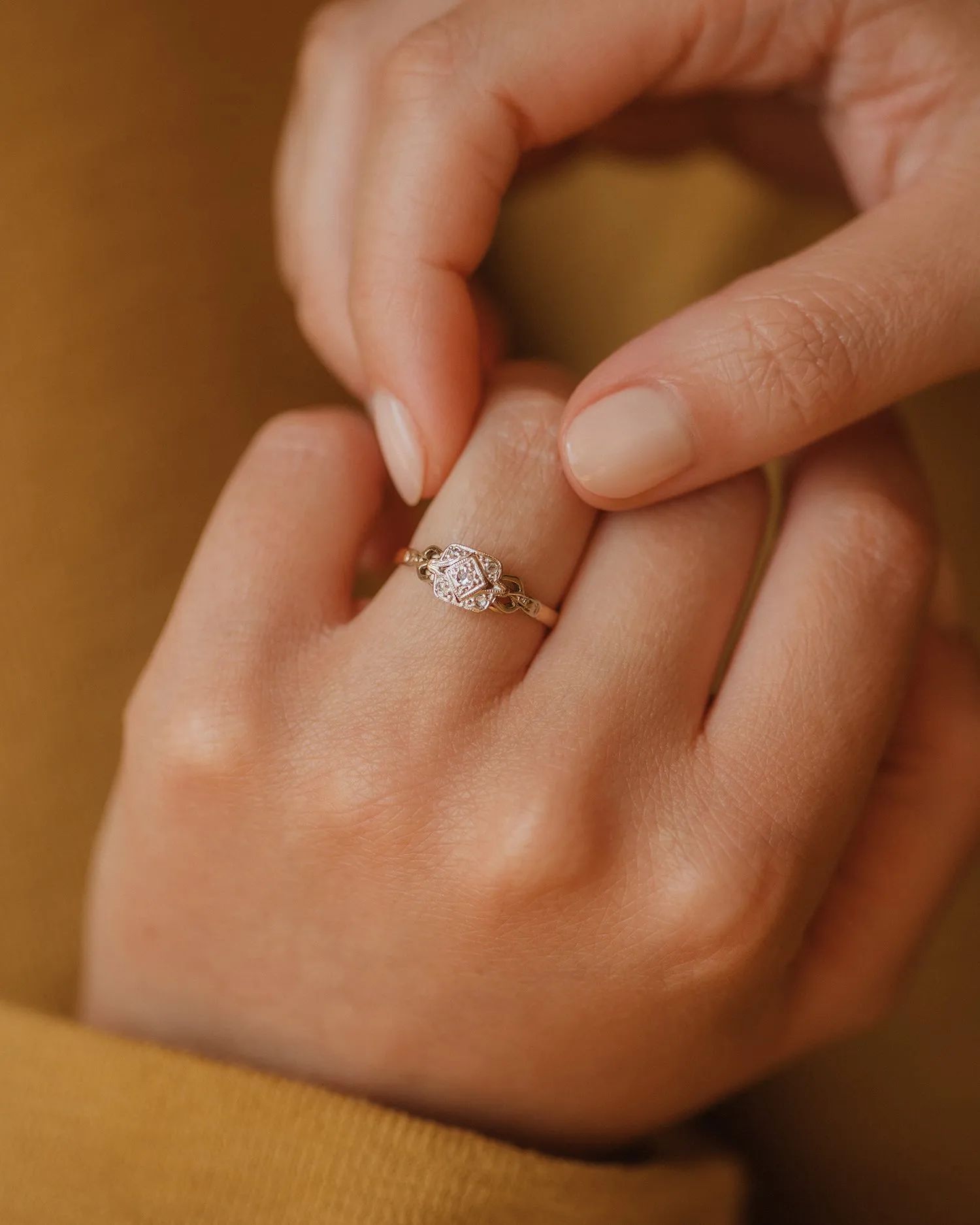 Maeve Antique 18ct Gold Art Deco Diamond Ring sold by Rock n Rose product image thumbnail 5