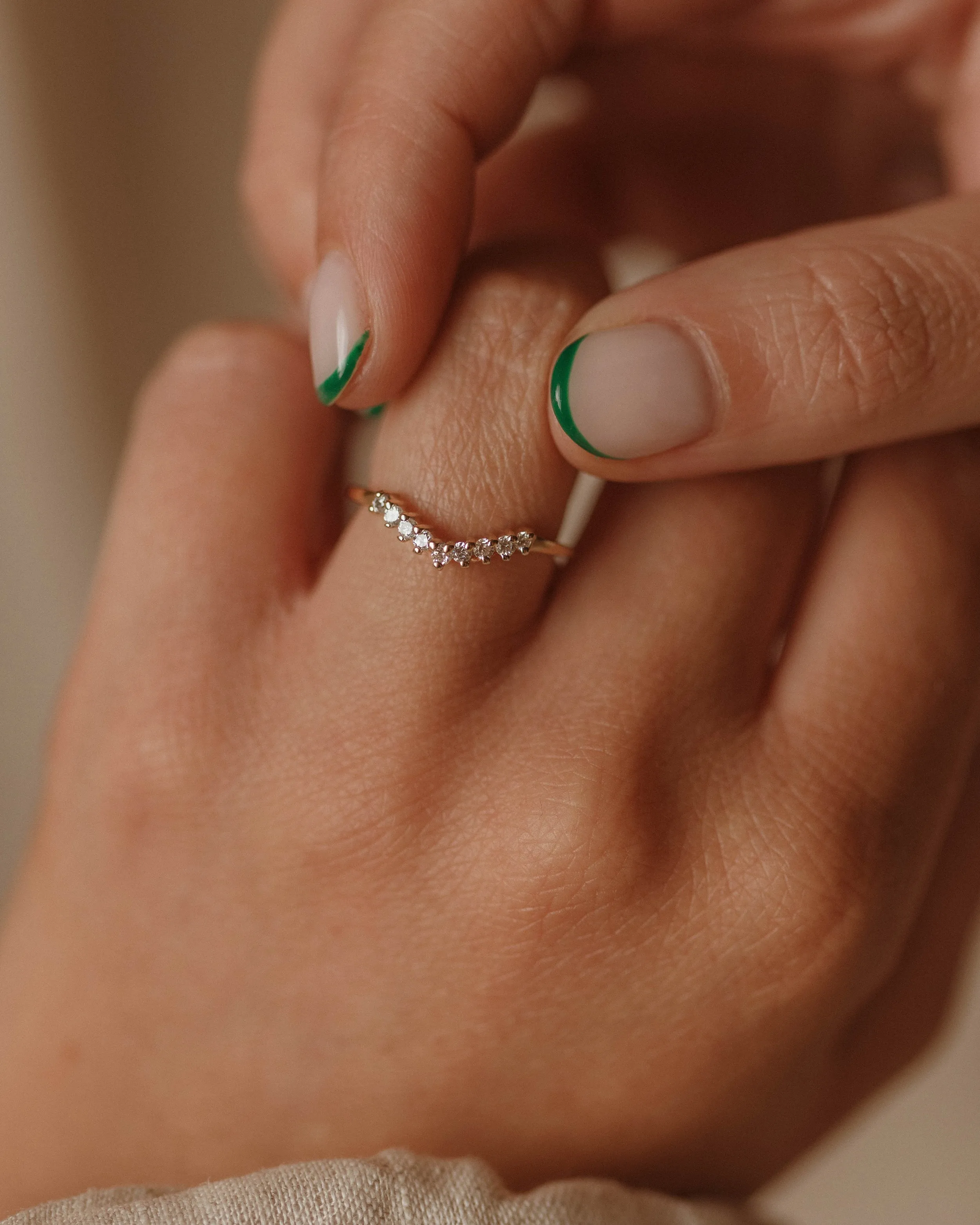 Penelope Vintage 9ct Gold CZ Wishbone Ring sold by Rock n Rose product image thumbnail 3