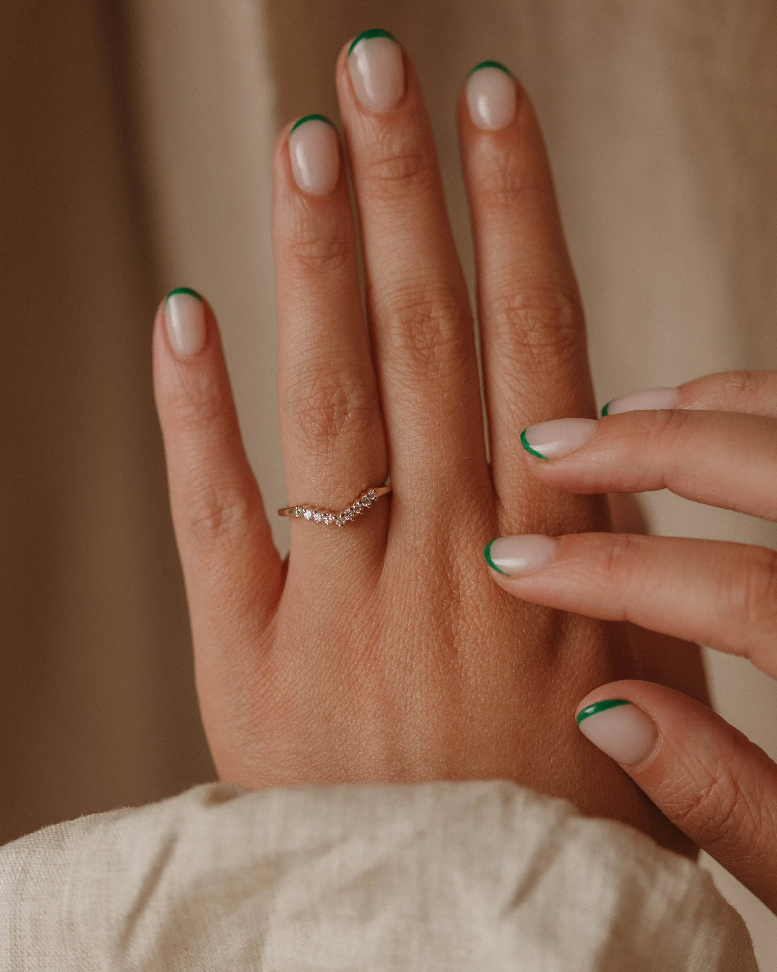 Penelope Vintage 9ct Gold CZ Wishbone Ring sold by Rock n Rose