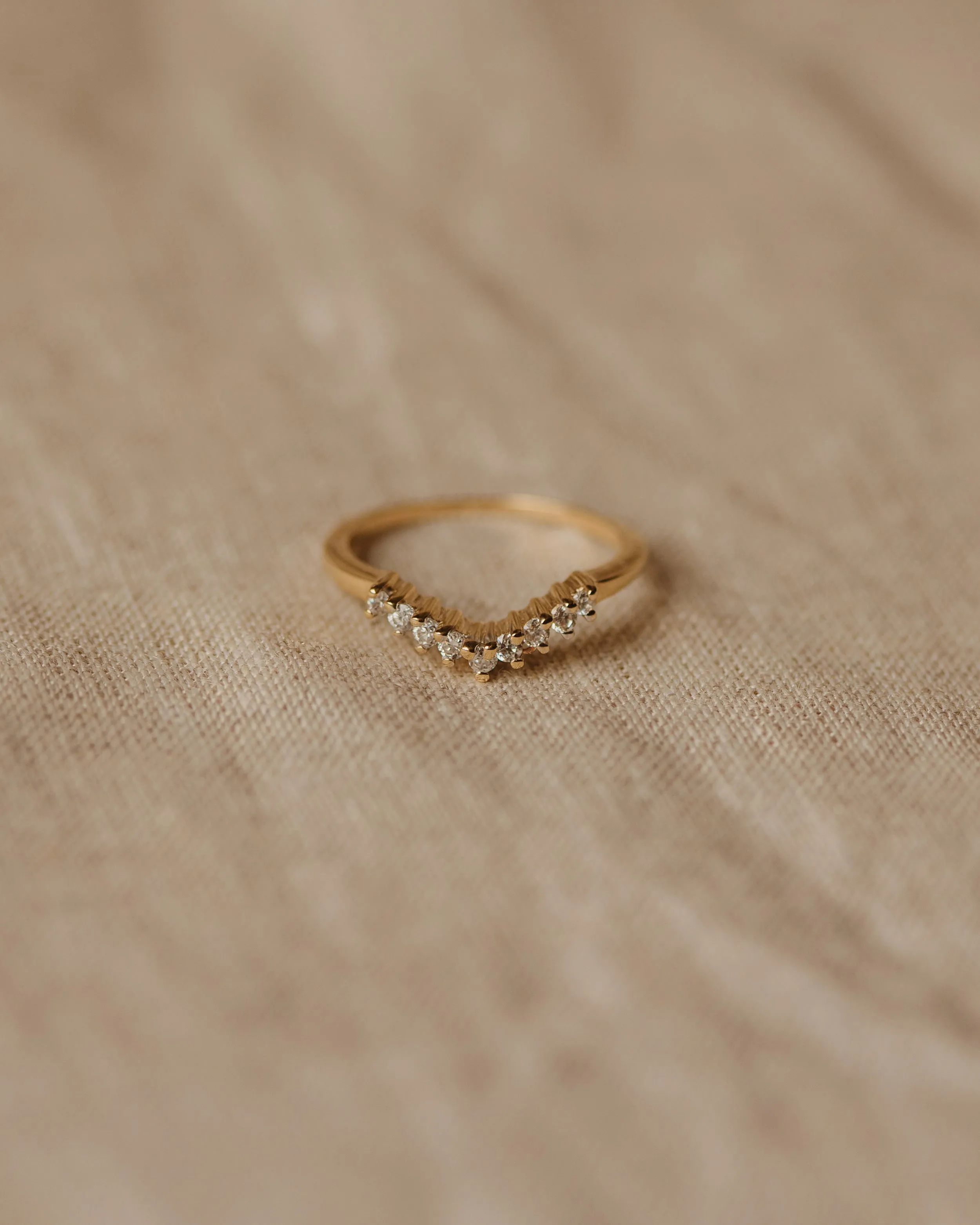 Penelope Vintage 9ct Gold CZ Wishbone Ring sold by Rock n Rose product image thumbnail 2