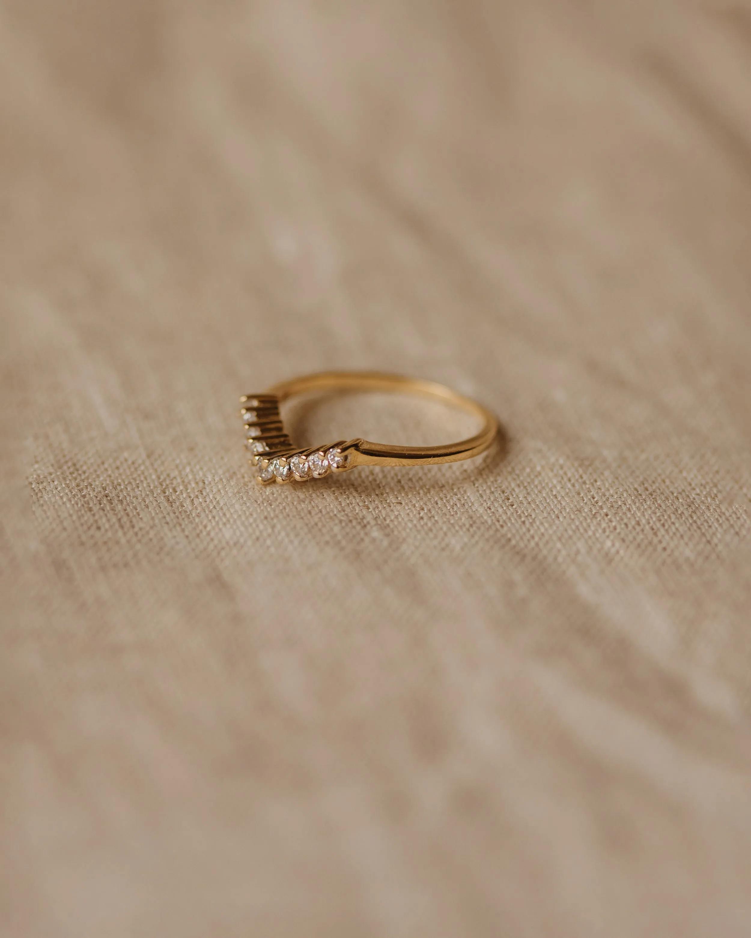 Penelope Vintage 9ct Gold CZ Wishbone Ring sold by Rock n Rose product image thumbnail 4