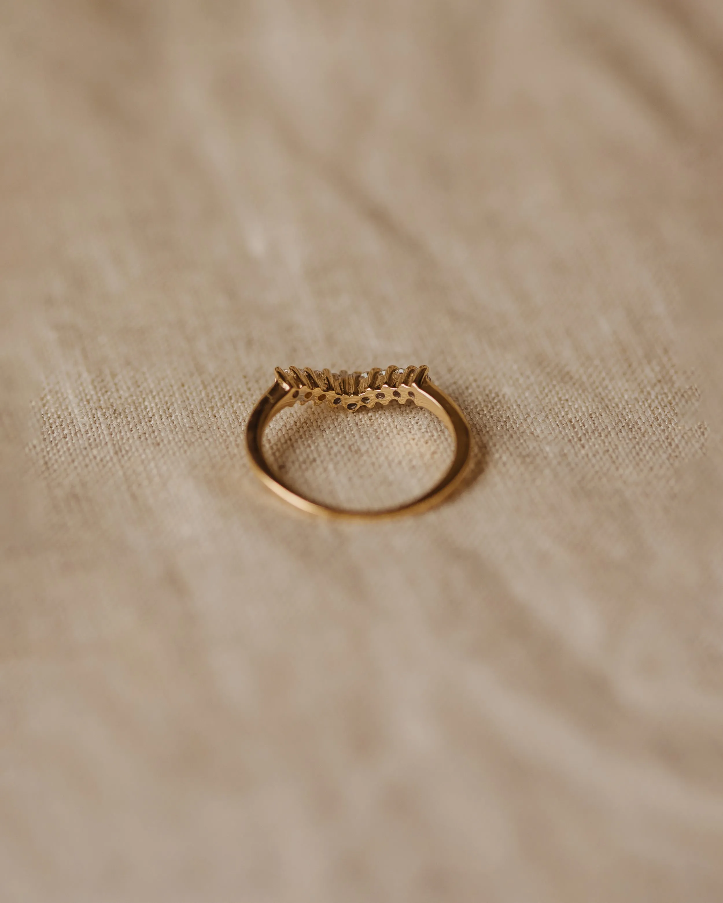 Penelope Vintage 9ct Gold CZ Wishbone Ring sold by Rock n Rose product image thumbnail 5