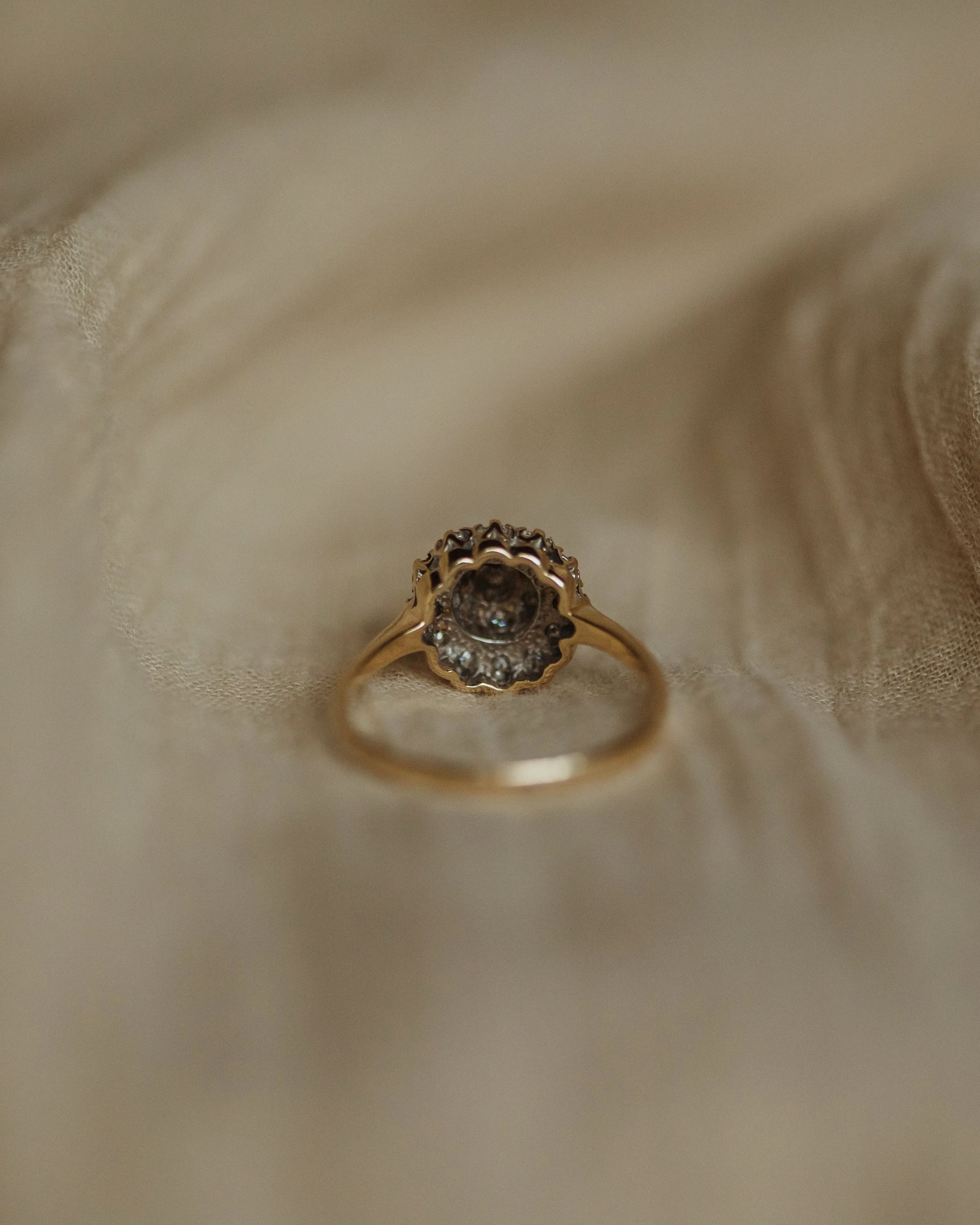 Lillis 1988 Vintage 9ct Gold Diamond Cluster Ring sold by Rock n Rose product image thumbnail 5