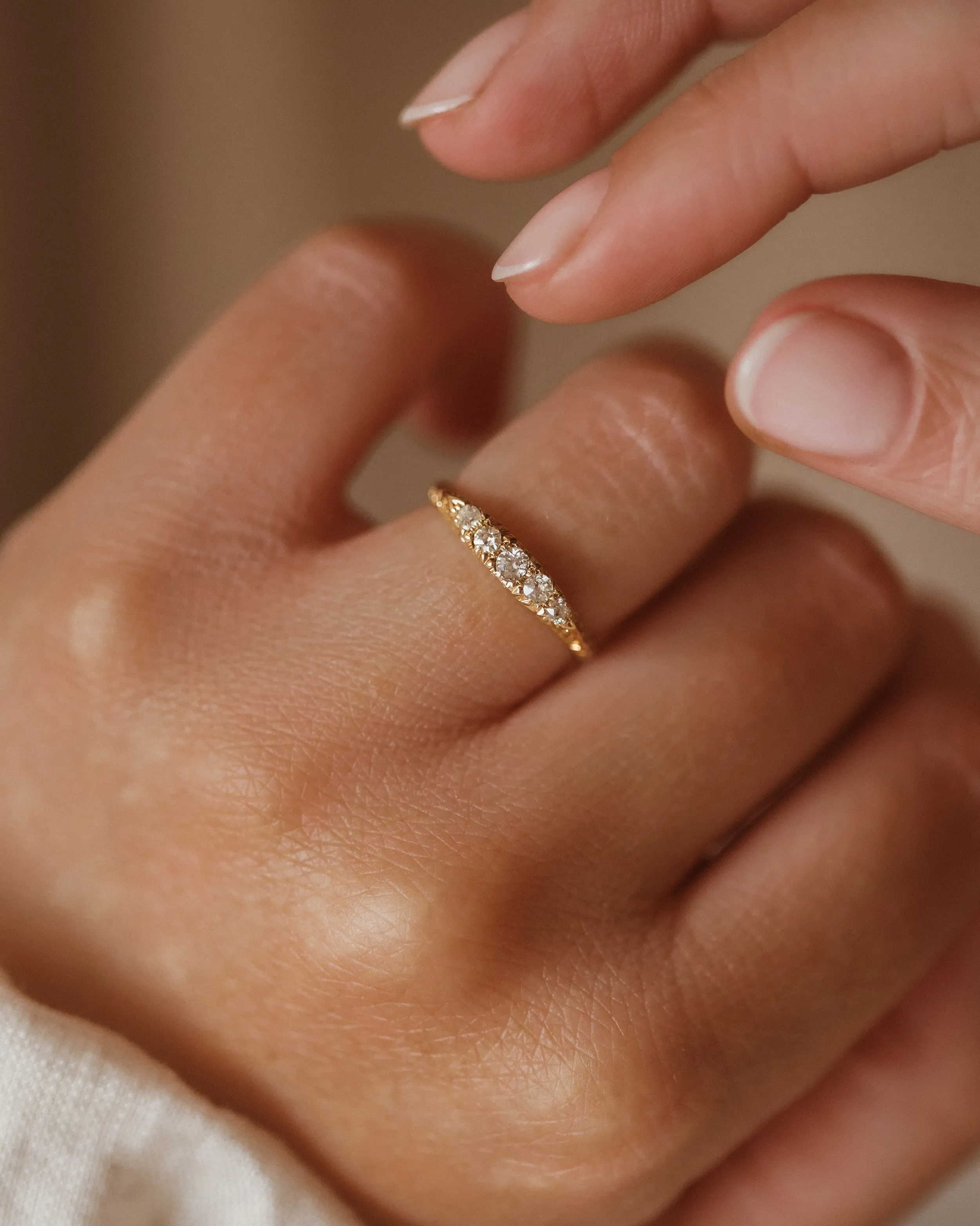 Etta 1910 18ct Gold Five Stone Diamond Ring sold by Rock n Rose product image thumbnail 2