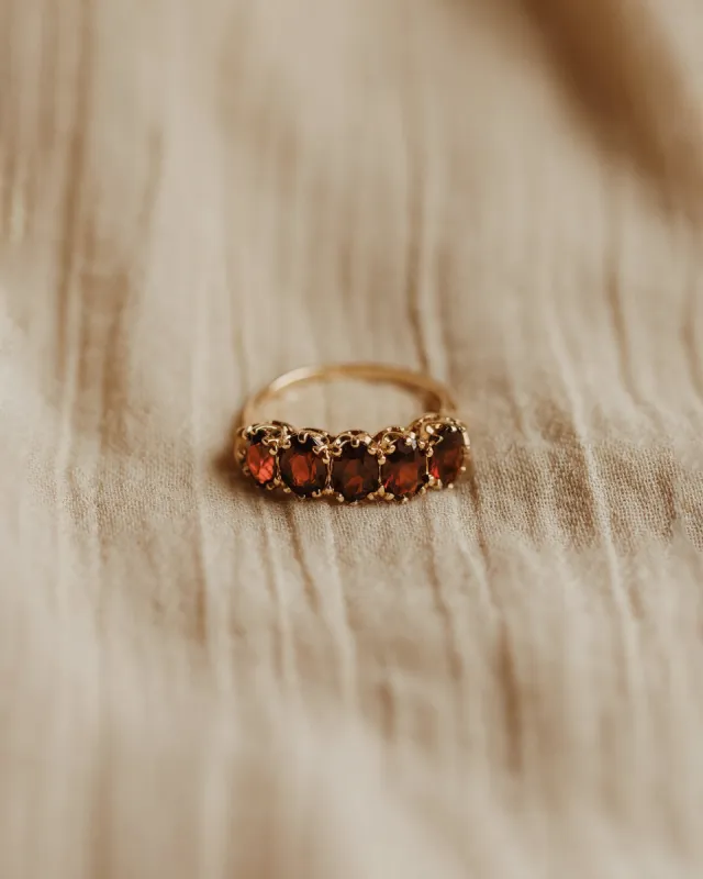 Lavinia 1975 9ct Gold Garnet Ring sold by Rock n Rose
